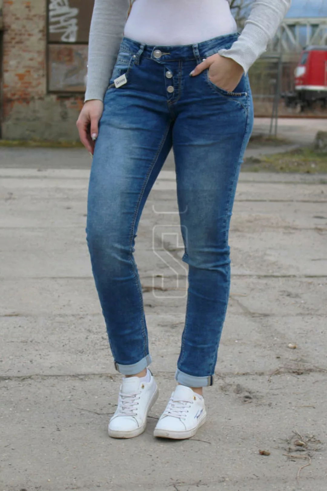 Blue Monkey Damen Jeans Manie BM-30552X Jog-Denim günstig online kaufen