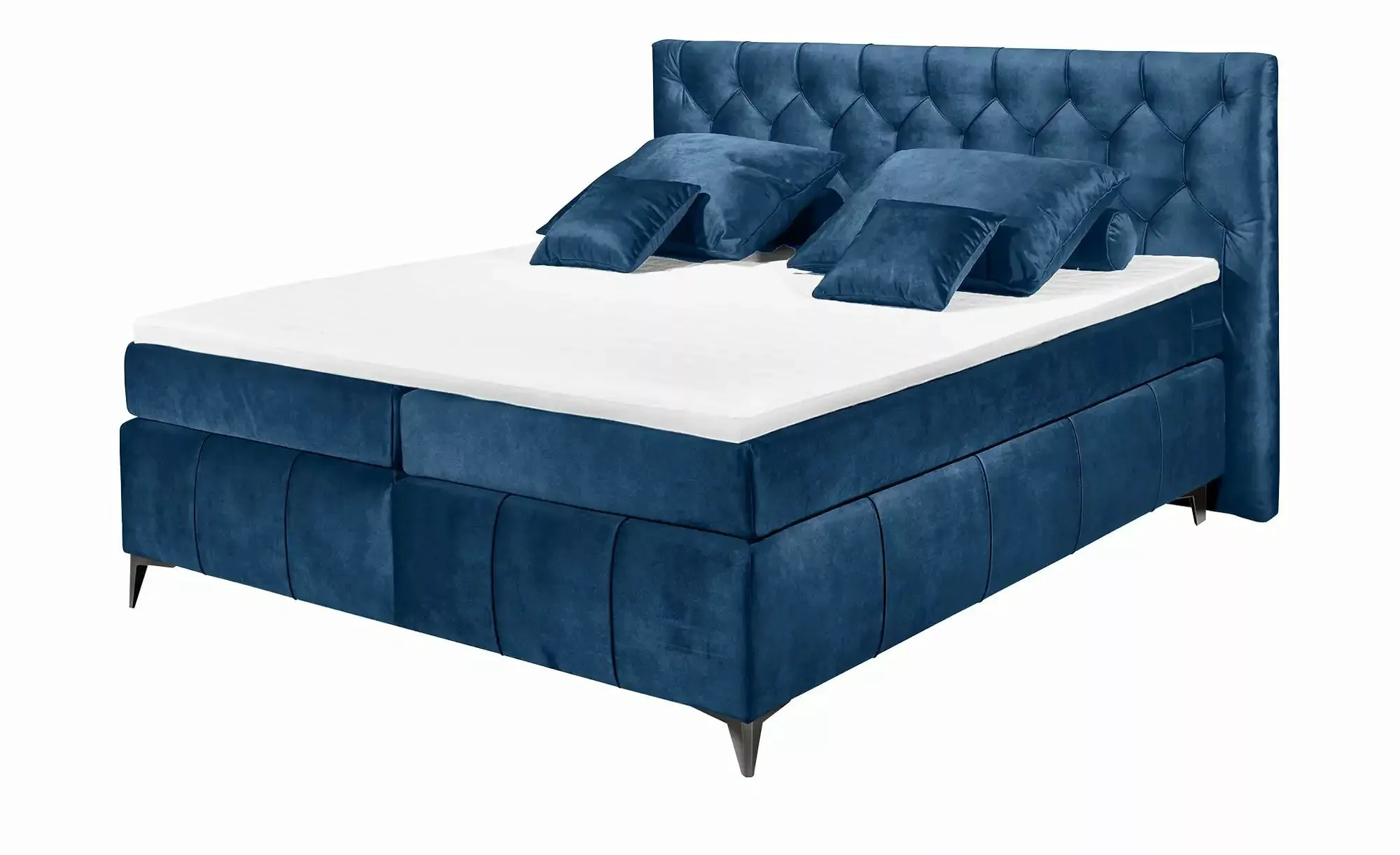 meinBett Boxspringbett  Pembroke ¦ blau ¦ Maße (cm): B: 200 H: 121 Betten > günstig online kaufen