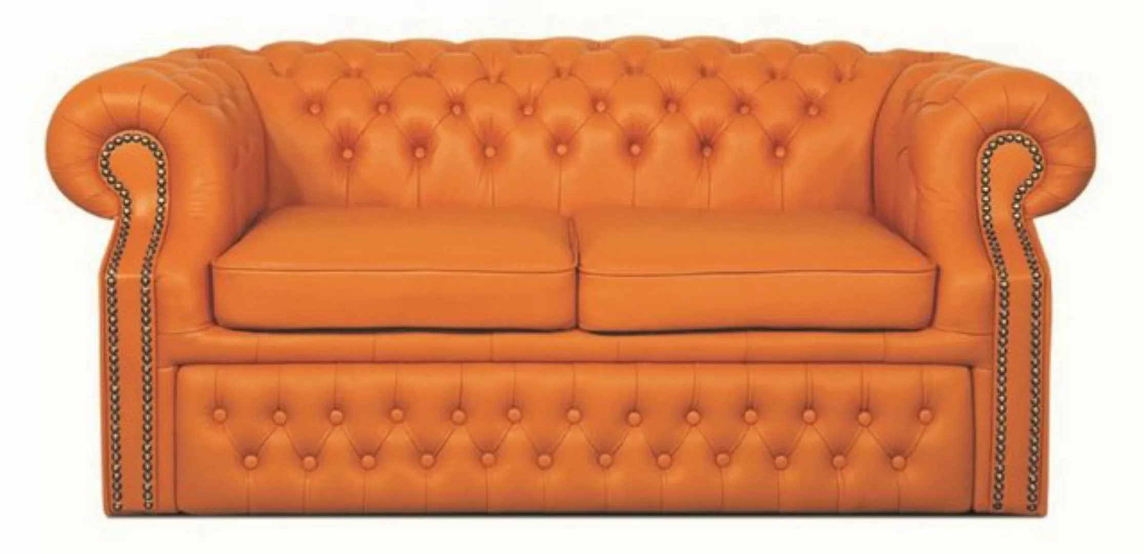 Casa Padrino 2-Sitzer Echtleder 2er Sofa Orange 180 x 100 x H. 78 cm - Luxu günstig online kaufen