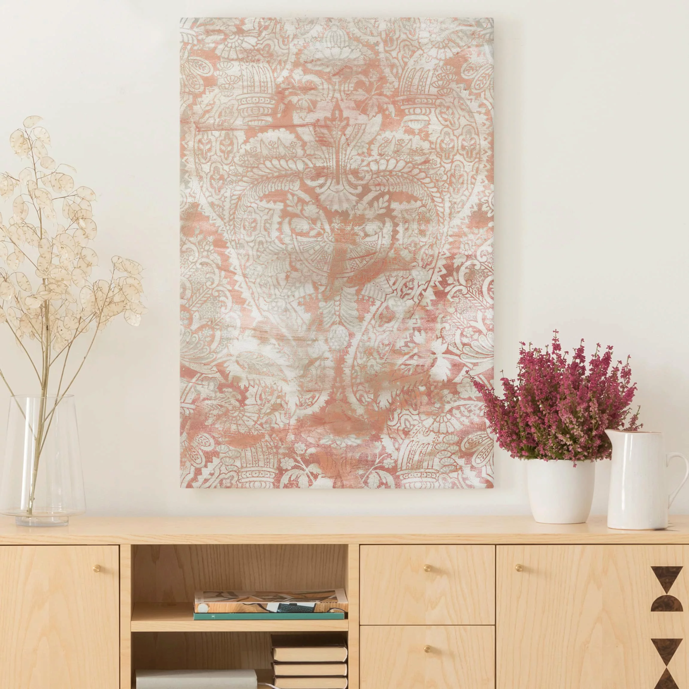 Leinwandbild Abstrakt - Hochformat Ornamentgewebe IV günstig online kaufen