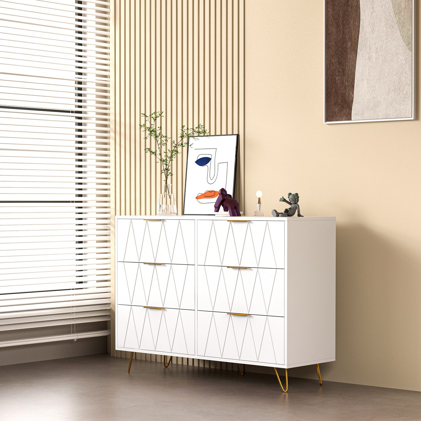 Furnishings Home Sideboard Schrank Kredenz Rattan günstig online kaufen