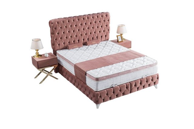 Villa Möbel Boxspringbett AMBER (Bett Set, Bettset), Bettkasten mit XXL Sta günstig online kaufen