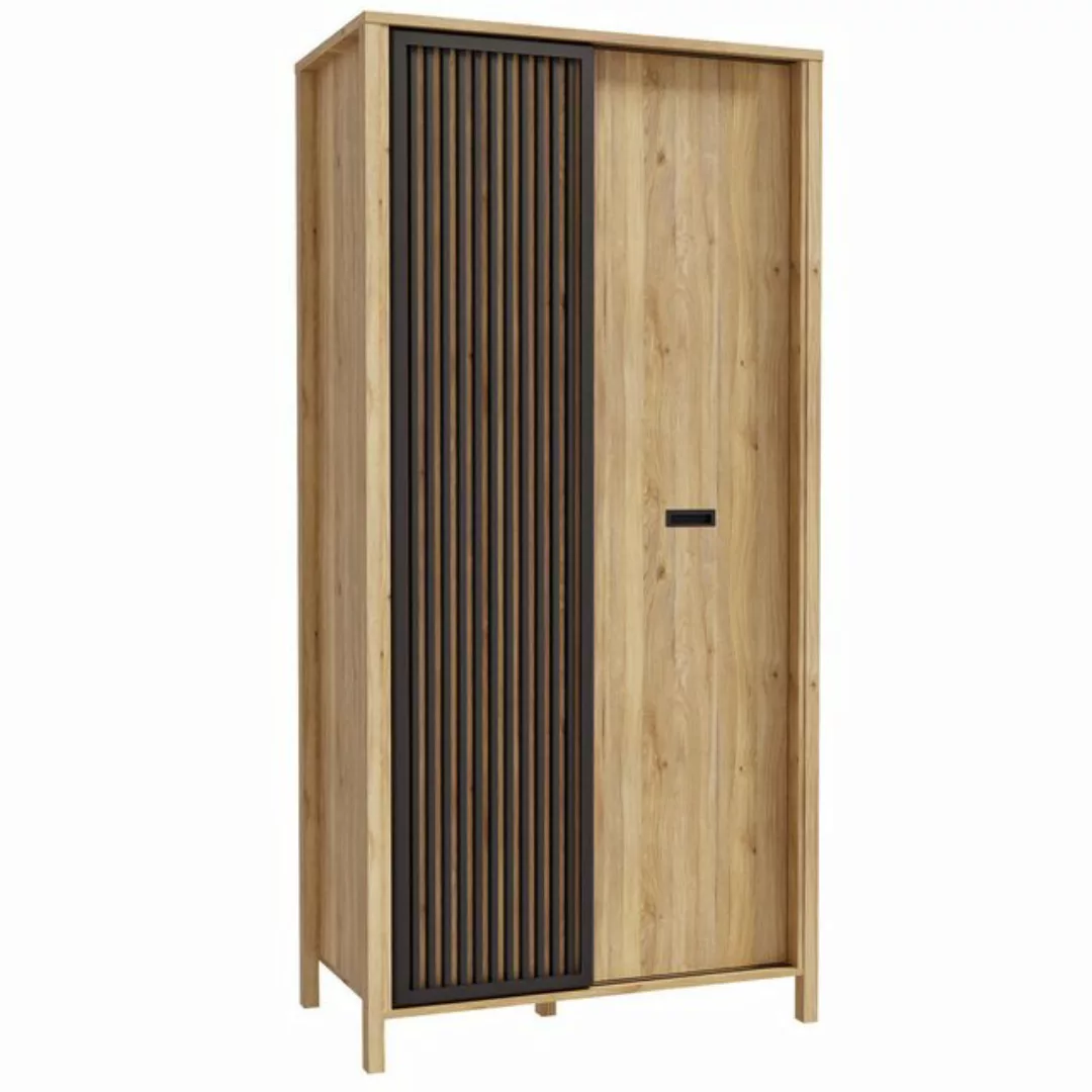 expendio Kleiderschrank Judith 6 Mauvella Oak Nb. / schwarz 97x201x53 cm günstig online kaufen