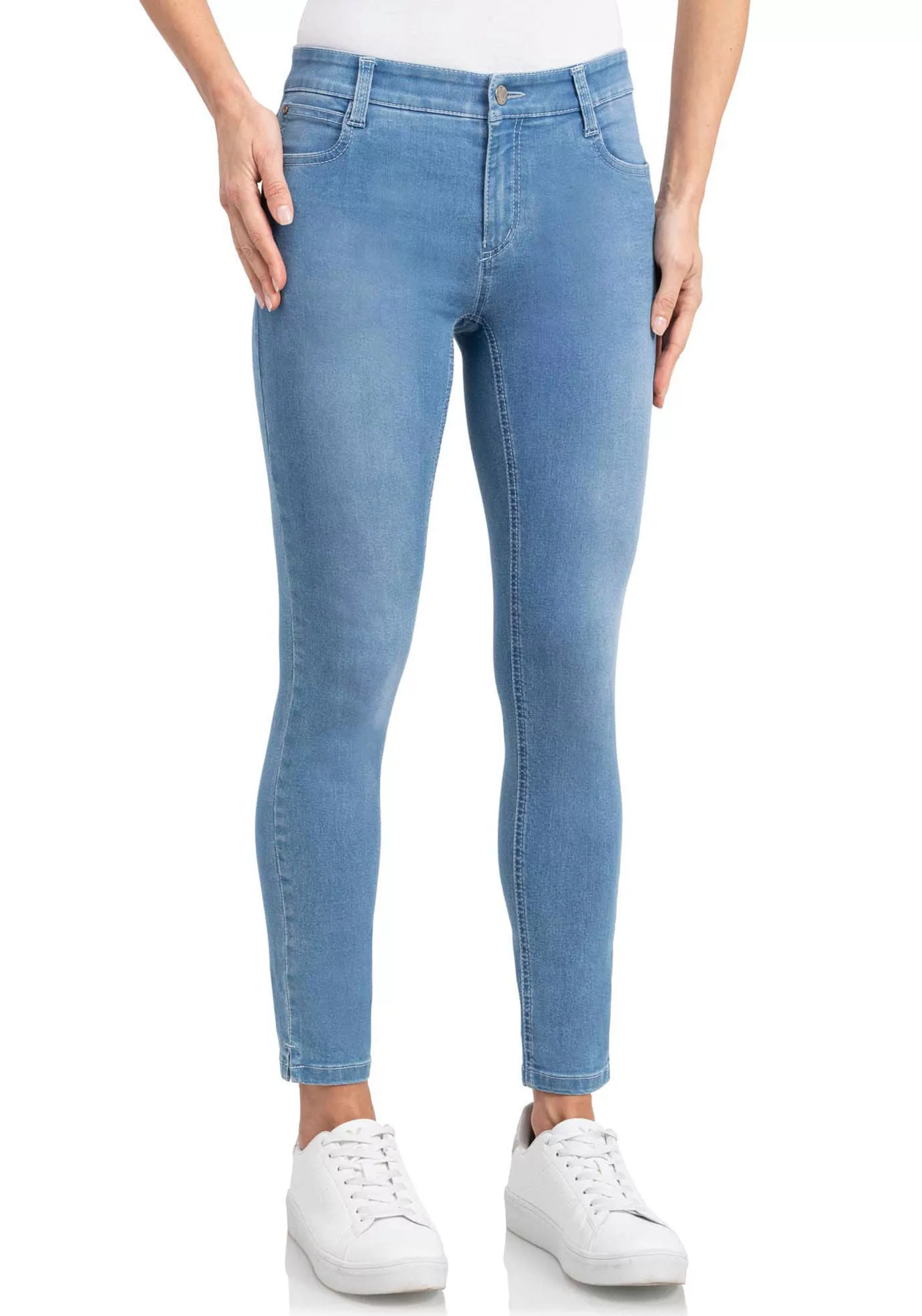 wonderjeans Ankle-Jeans mit kleinem Schlitz am Saumabschluß günstig online kaufen