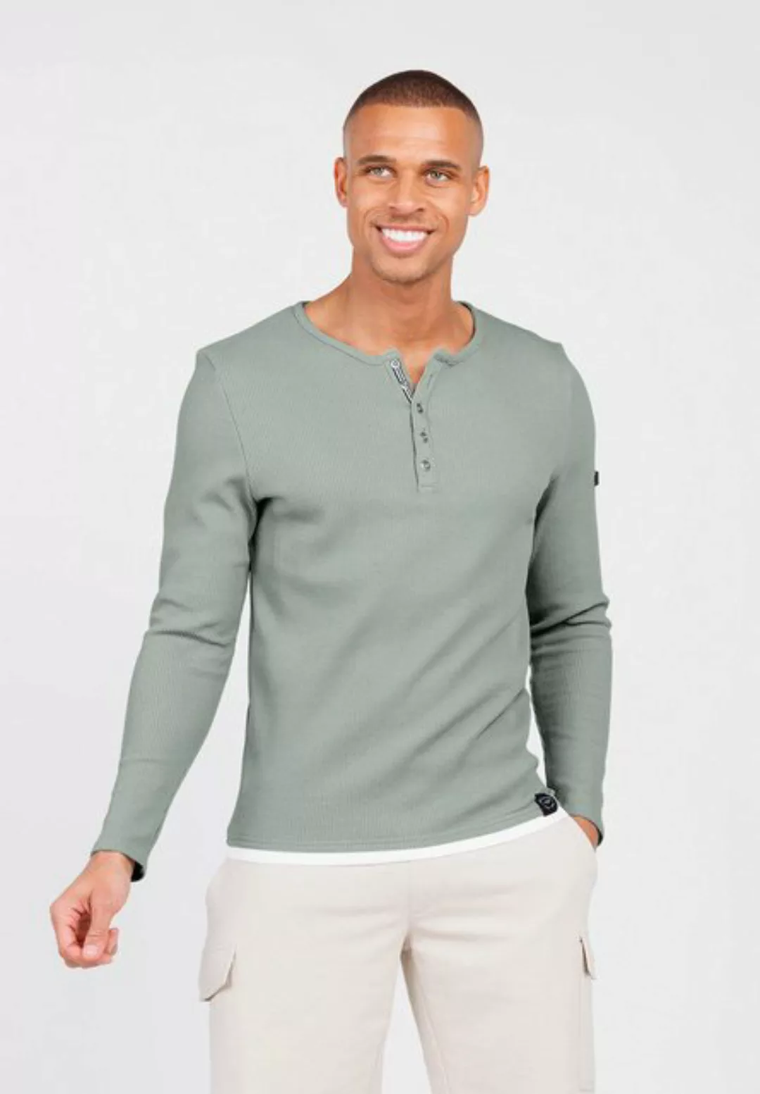 Key Largo Strickpullover Sandro für Herren double Layer Look einfarbig körp günstig online kaufen