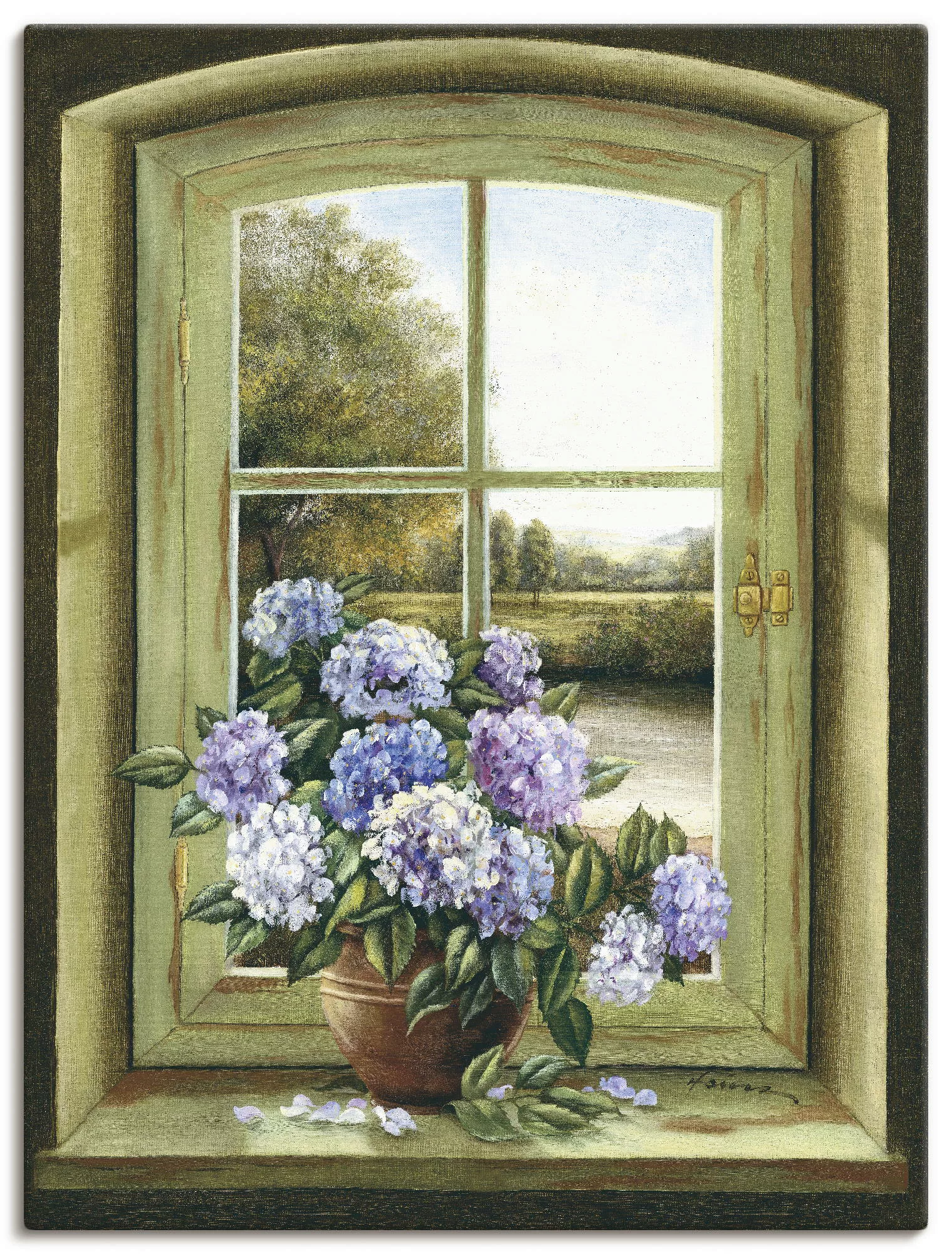 Artland Wandbild "Hortensien am Fenster", Arrangements, (1 St.) günstig online kaufen