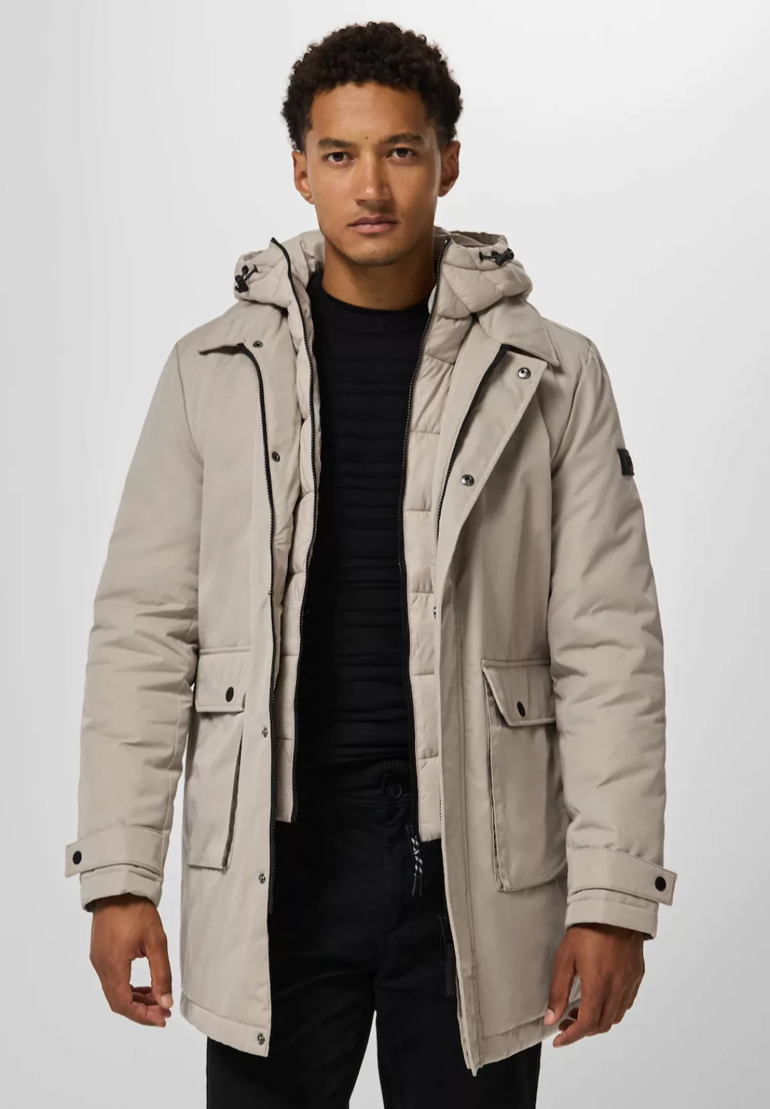 STREET ONE MEN Outdoorjacke, mit Kapuze, aus softem Materialmix günstig online kaufen