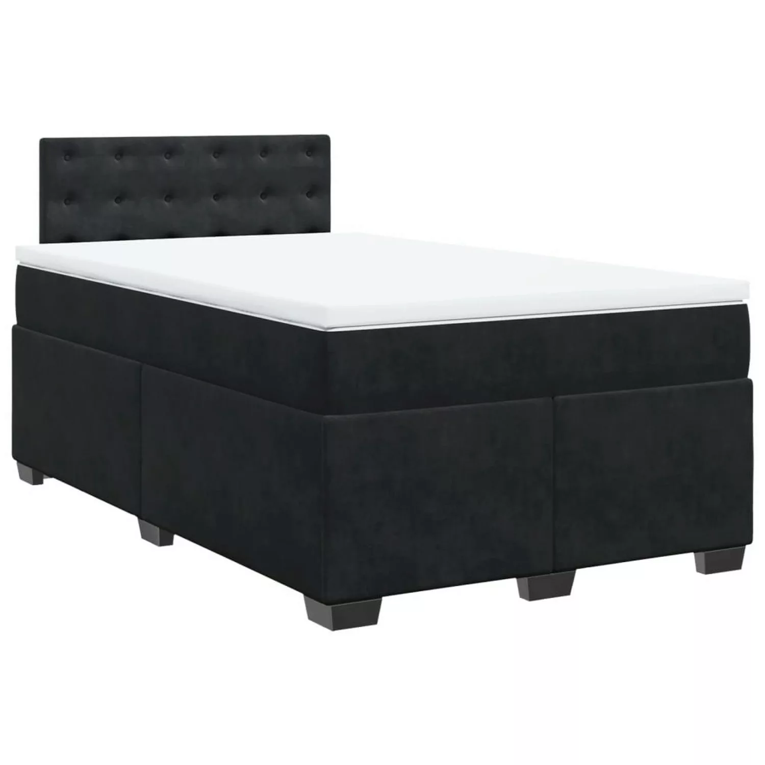 vidaXL Boxspringbett mit Matratze Schwarz 120x200 cm Samt2099143 günstig online kaufen