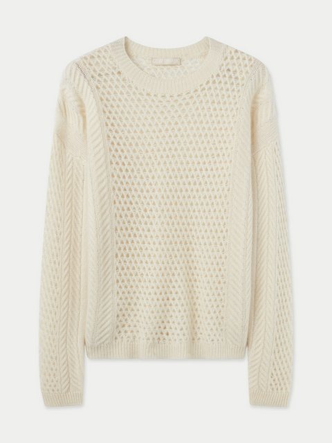 GOBI Cashmere Rundhalspullover Kaschmir-Pullover mit Zopfmuster günstig online kaufen