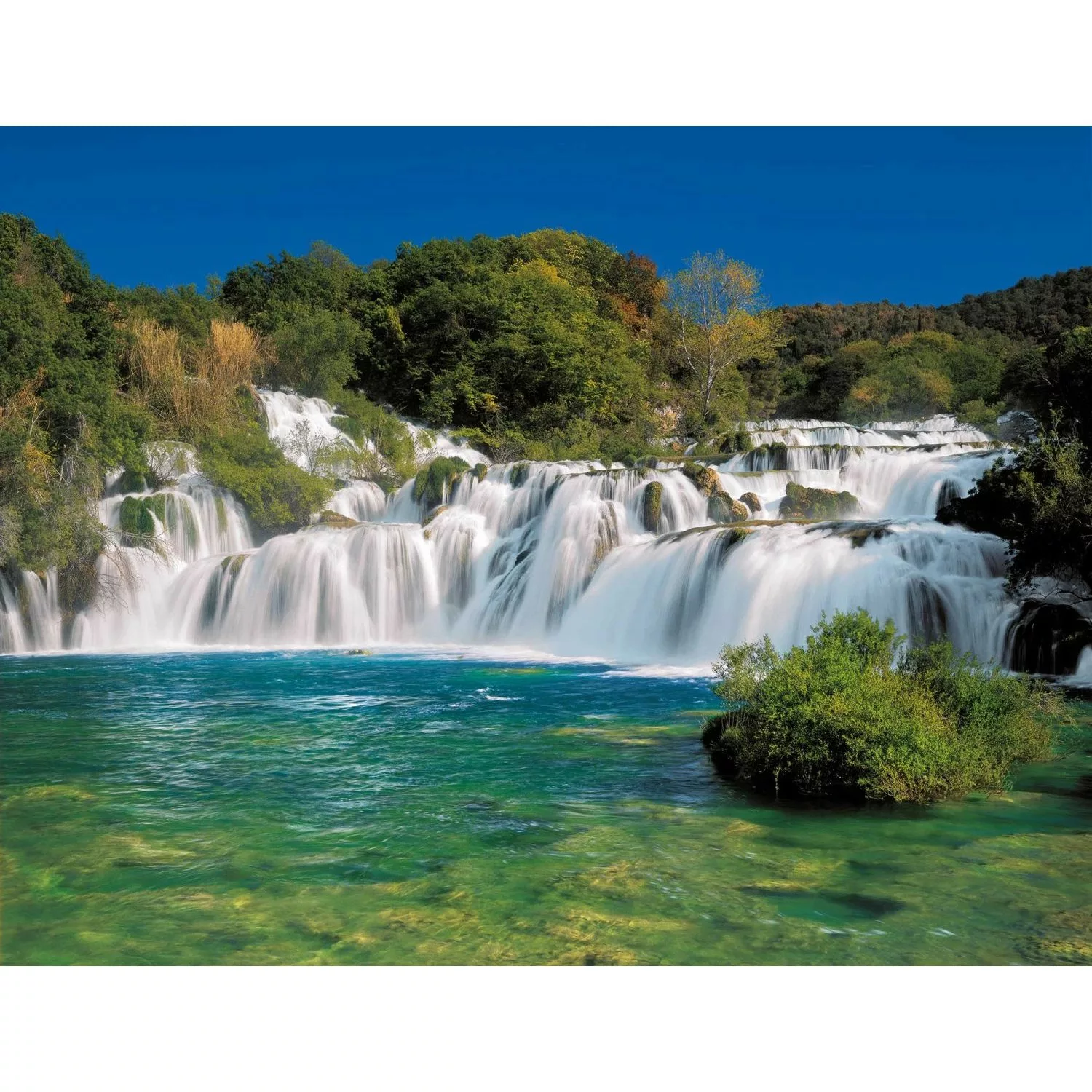 Sanders & Sanders Fototapete Wasserfälle Grün und Blau 368 x 254 cm 612203 günstig online kaufen