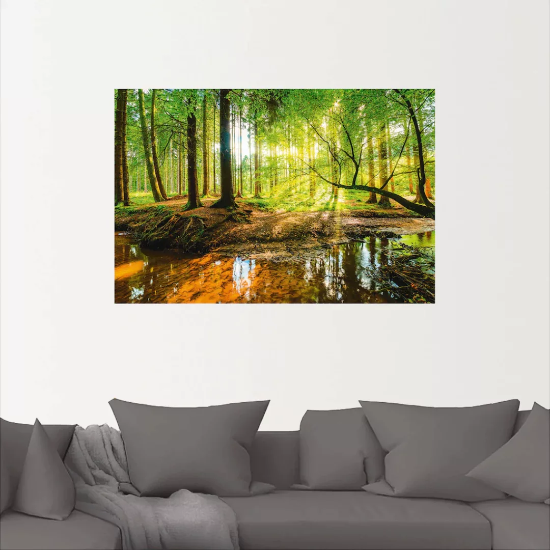 Artland Wandbild »Wald mit Bach«, Wald, (1 St.), als Alubild, Outdoorbild, günstig online kaufen