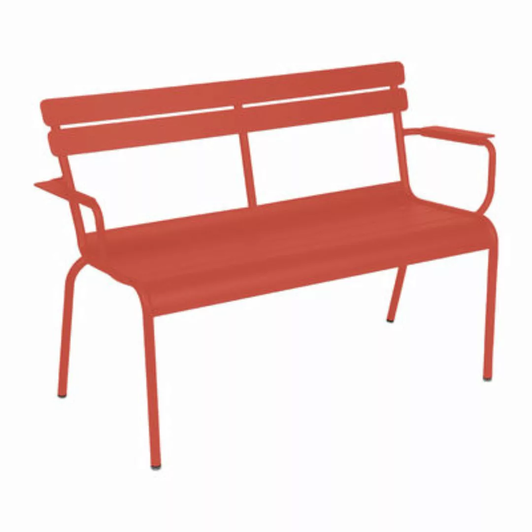 Bank mit Rückenlehne Luxembourg metall orange / 2-Sitzer - L 131 cm - Fermo günstig online kaufen