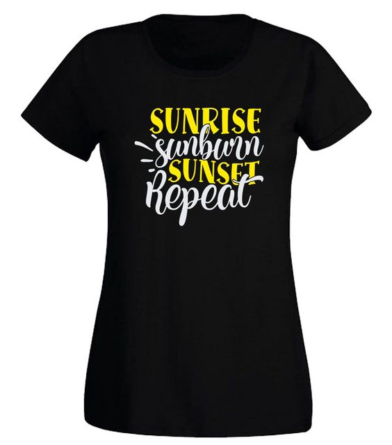 G-graphics T-Shirt Damen T-Shirt - Sunrise Sunburn Sunset Repeat Slim-fit, günstig online kaufen