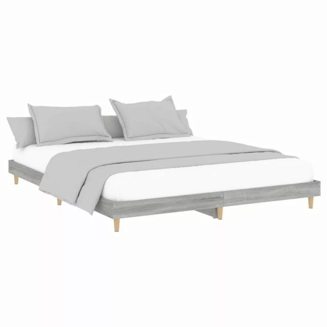 vidaXL Bett Bettgestell Grau Sonoma 120x200 cm Holzwerkstoff günstig online kaufen