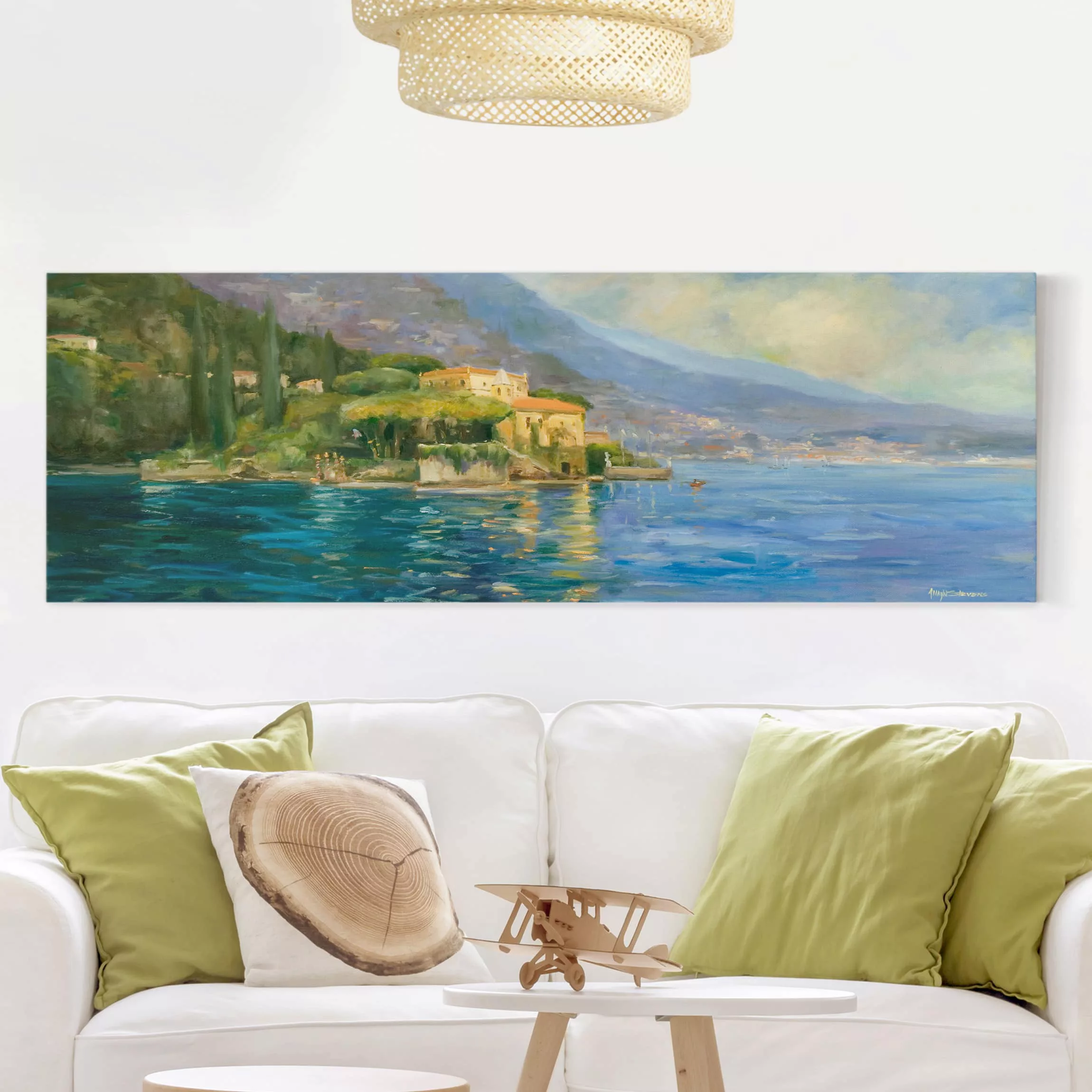 Leinwandbild - Panorama Italienische Landschaft - Meer günstig online kaufen