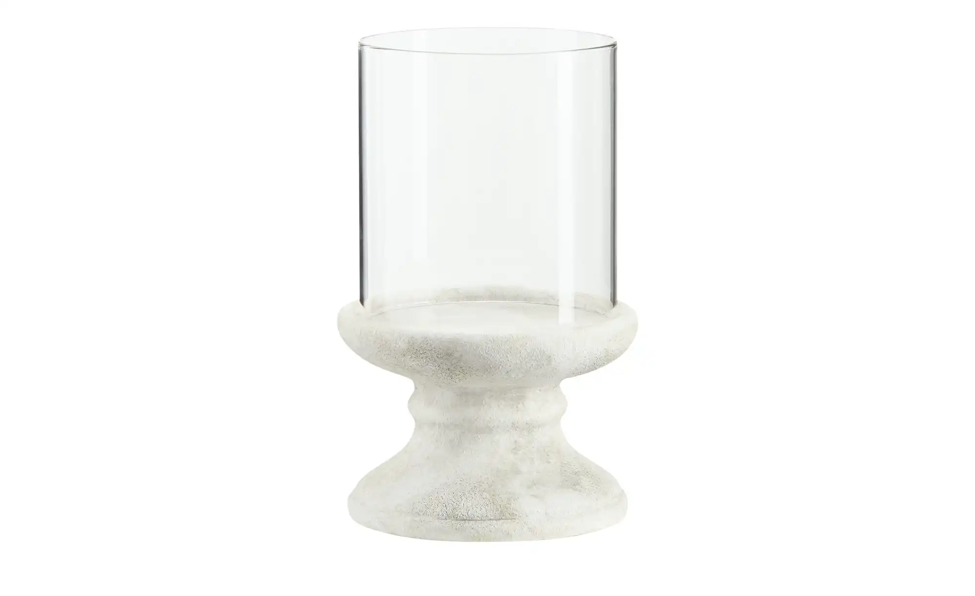 Windlicht mit Glasaufsatz ¦ grau ¦ Zement, Glas  ¦ Maße (cm): H: 25,5  Ø: 1 günstig online kaufen