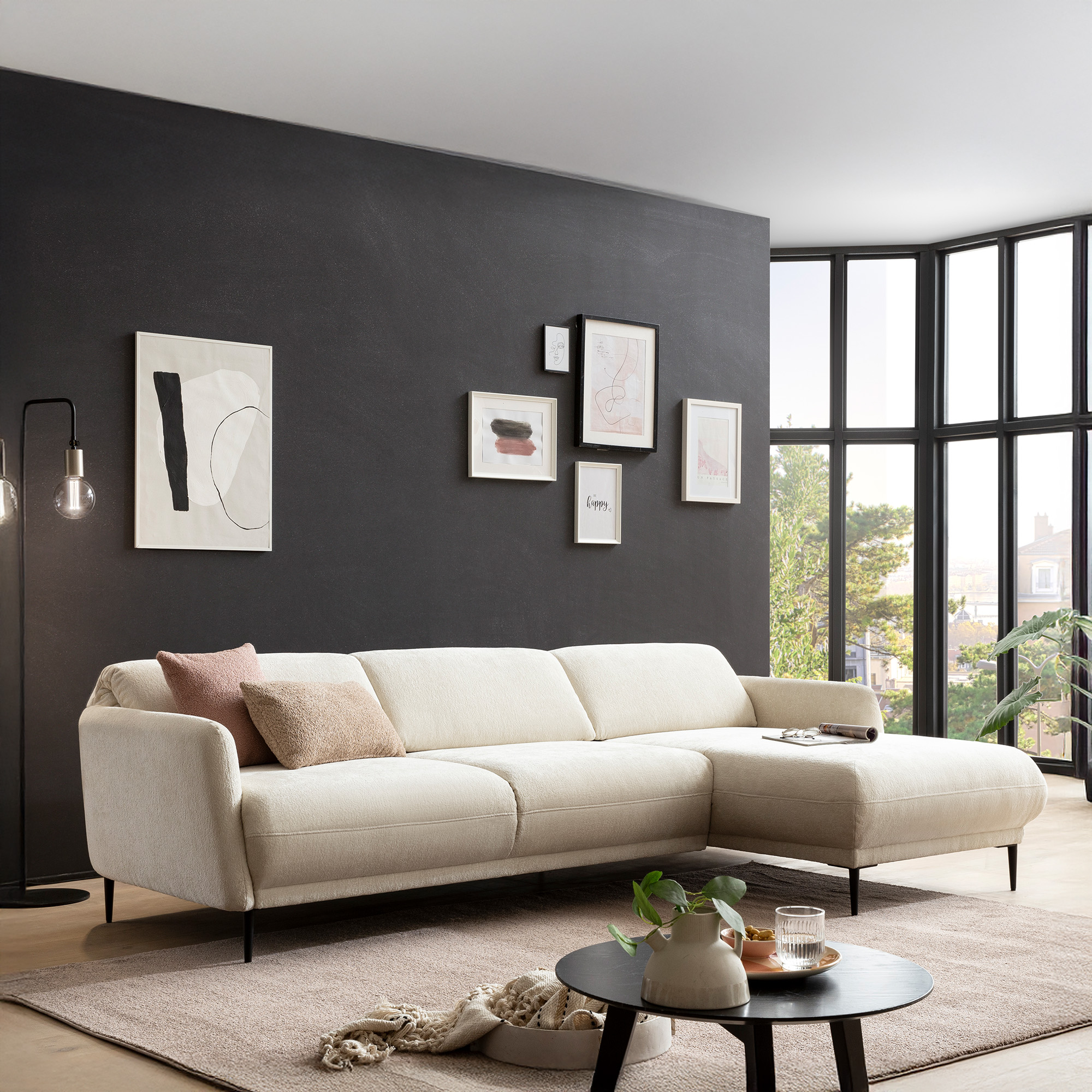 Ecksofa 200 023, L-Form, Rückenfunktion, Holz-Füße, 269 x 156 x 73 (BxTxH), günstig online kaufen