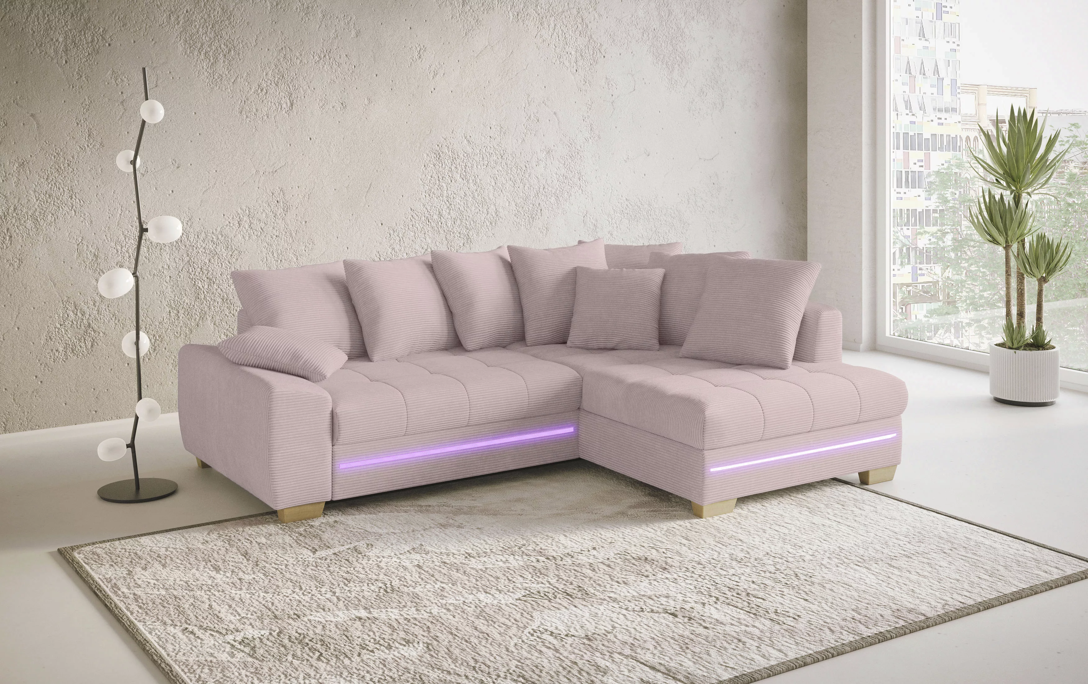 Mr. Couch Ecksofa "Nikita II, L-Form", mit RGB-LED Beleuchtung, wahlweise m günstig online kaufen