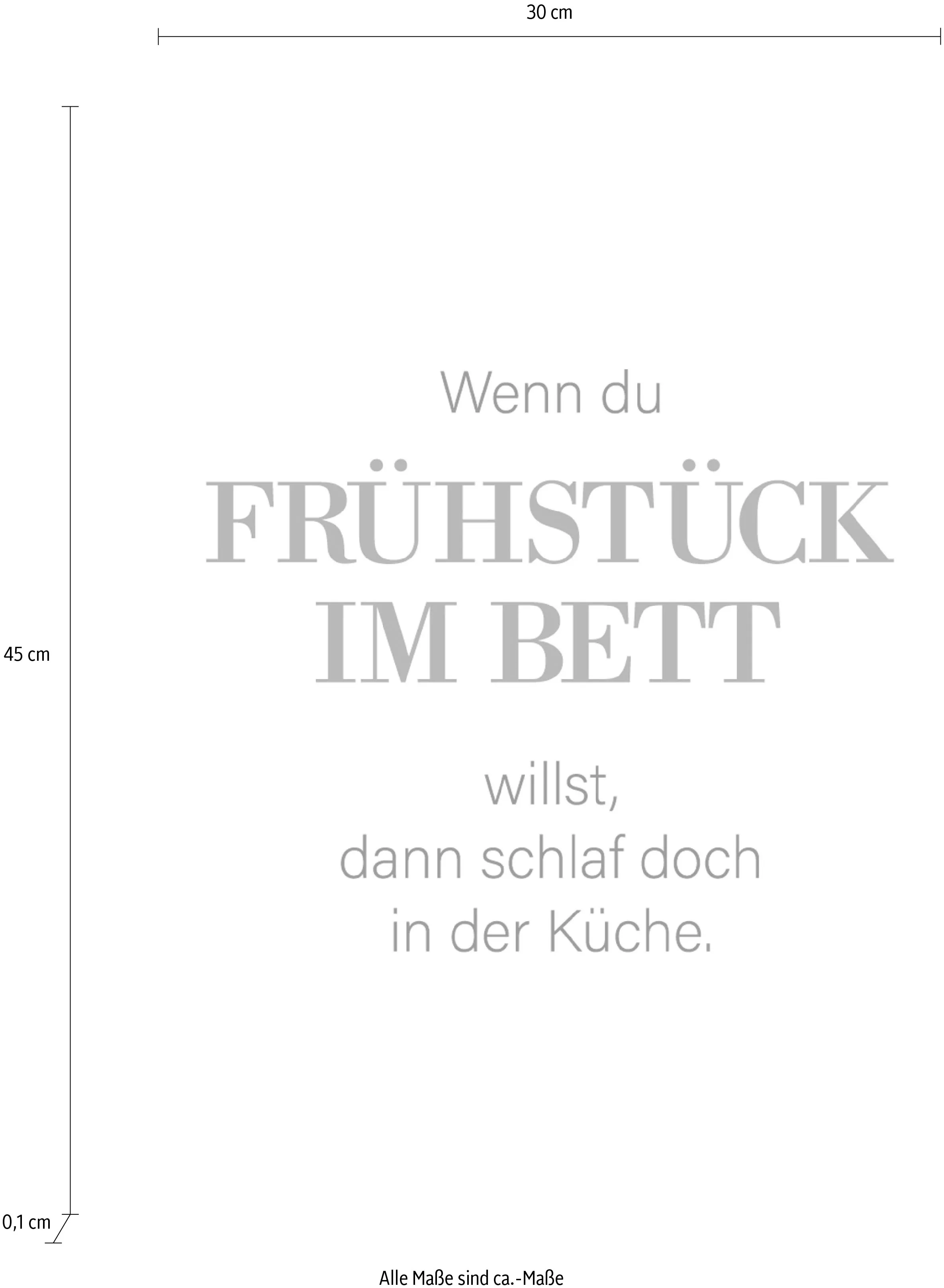 queence Wanddekoobjekt "FRÜHSTÜCK IM BETT", Stahlschild, Blechschild, Spruc günstig online kaufen