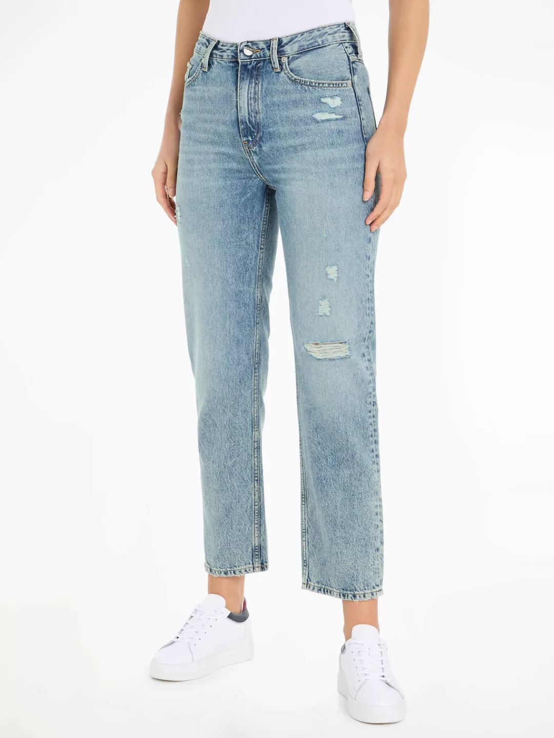 Tommy Hilfiger Straight-Jeans CLASSIC STRAIGHT HW A MIO WRN mit Logosticker günstig online kaufen