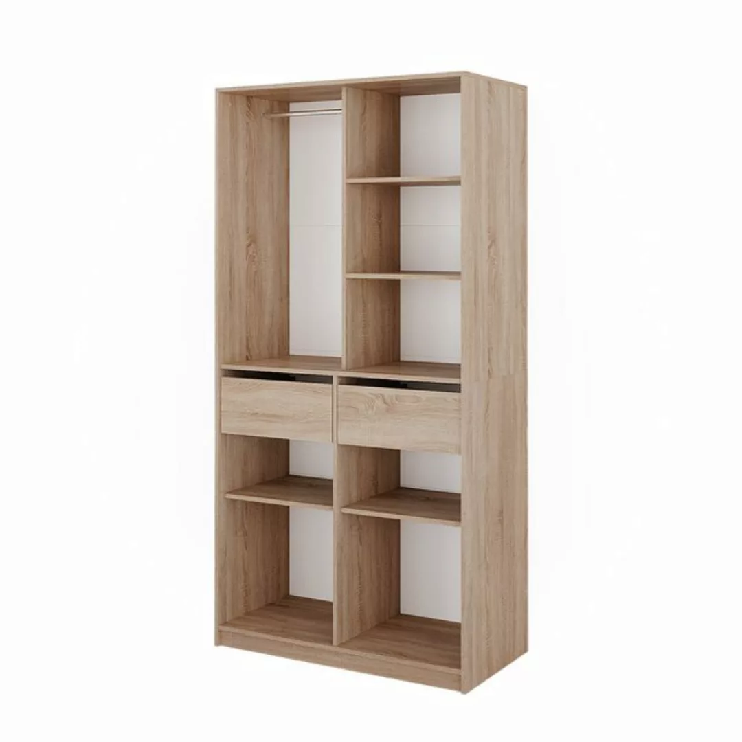 Vicco Kleiderschrank Elmo, Sonoma, 100 x 200 cm mit 2 Schubladen günstig online kaufen