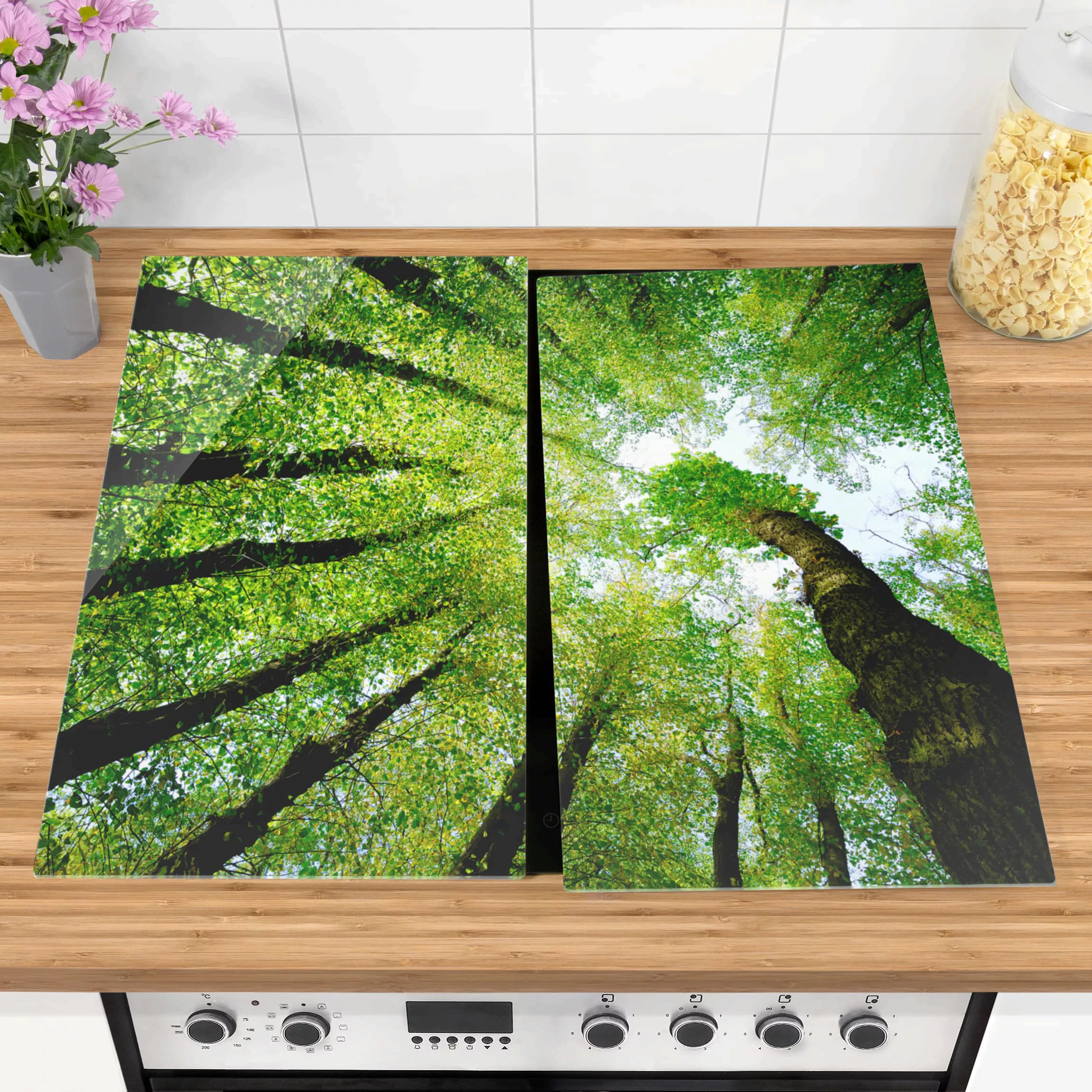 2-teilige Herdabdeckplatte Glas Natur & Landschaft Bäume des Lebens günstig online kaufen