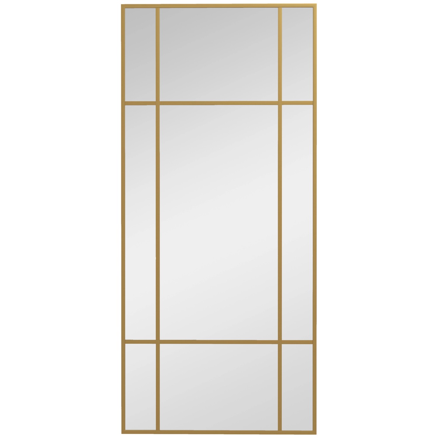 HOMCOM Wandspiegel mit Metallrahmen Glas Metall Gold 110L x 2B x 50H cm günstig online kaufen