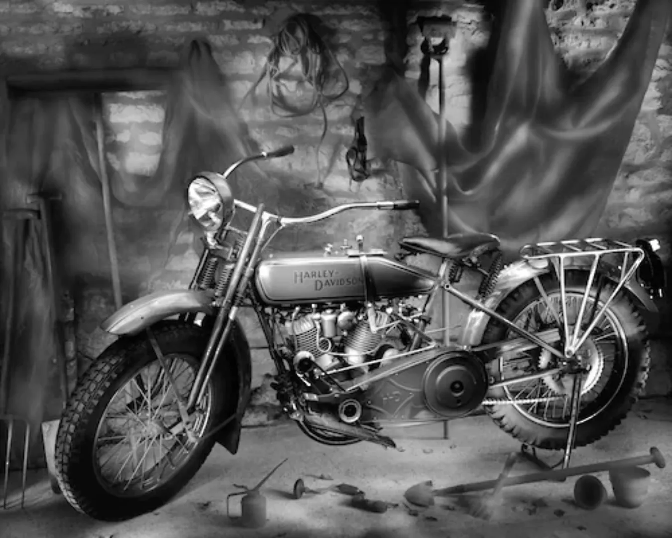 Papermoon Fototapete »Motorrad Schwarz & Weiß« günstig online kaufen