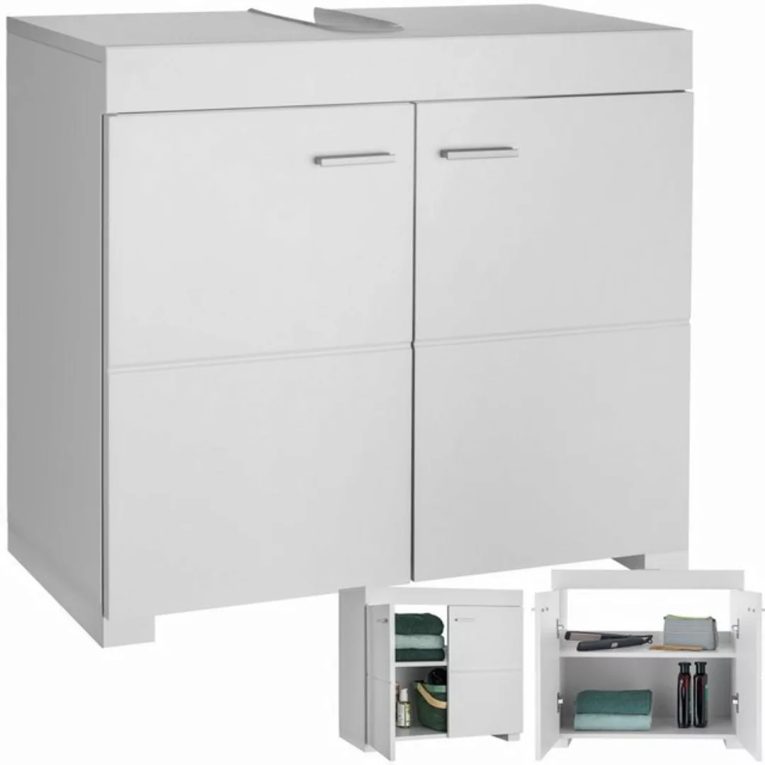 tectake Waschbeckenunterschrank Idris (60 x 35 x 56 cm) 2 geräumige Fächer günstig online kaufen