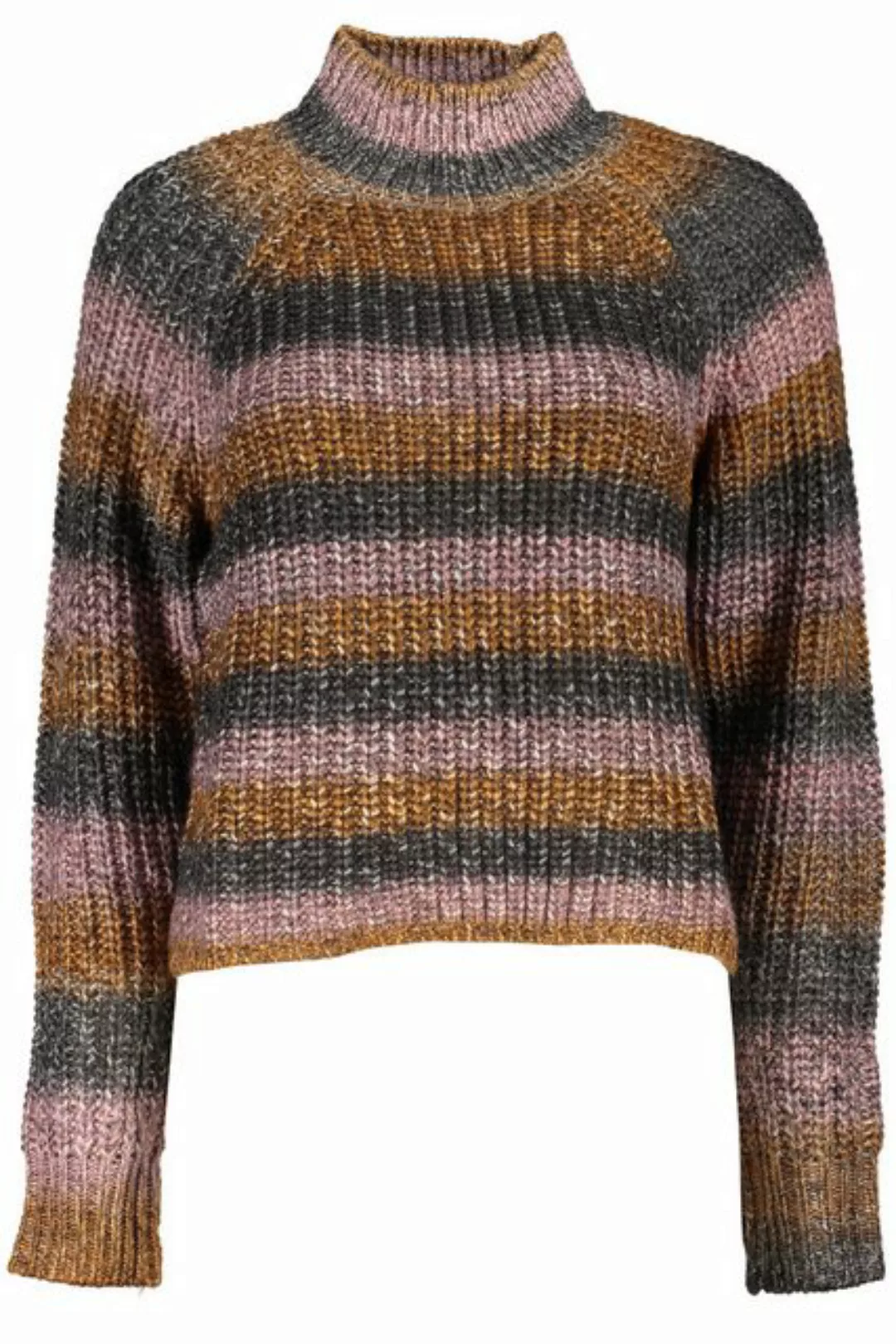 Desigual Strickpullover Grauer Damenpullover mit hohem Kragen & Kontrastdet günstig online kaufen