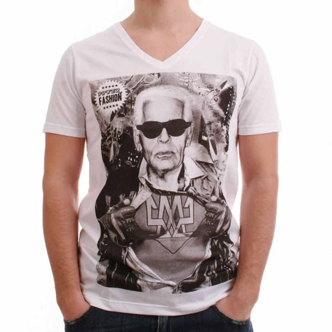 SMS Simple Makes Sense V-Neck T-Shirt Men - SUPER KARL - White günstig online kaufen