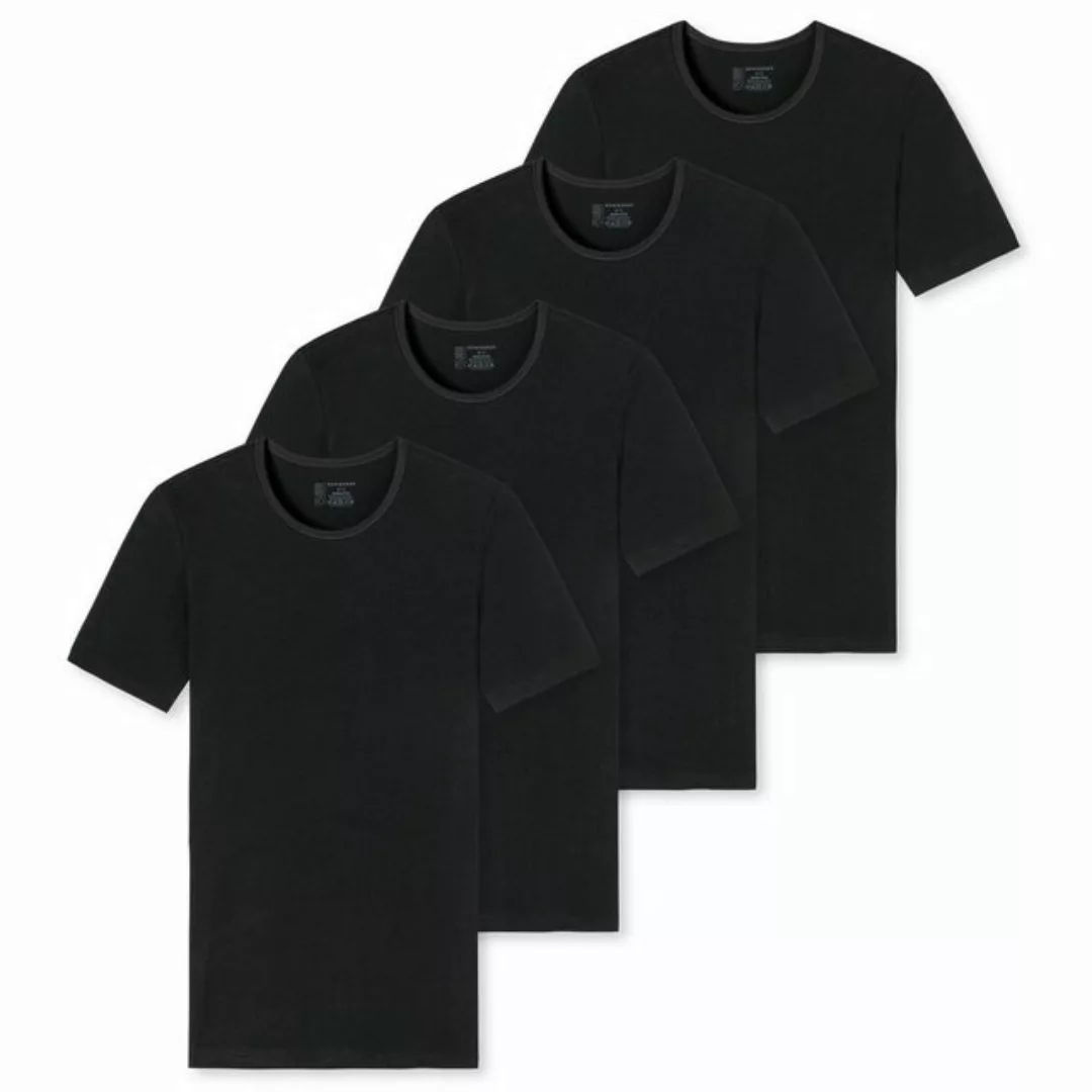 Schiesser T-Shirt 95/5 Organic Cotton (4-tlg) Rundhalsausschnitt, kurzarm, günstig online kaufen