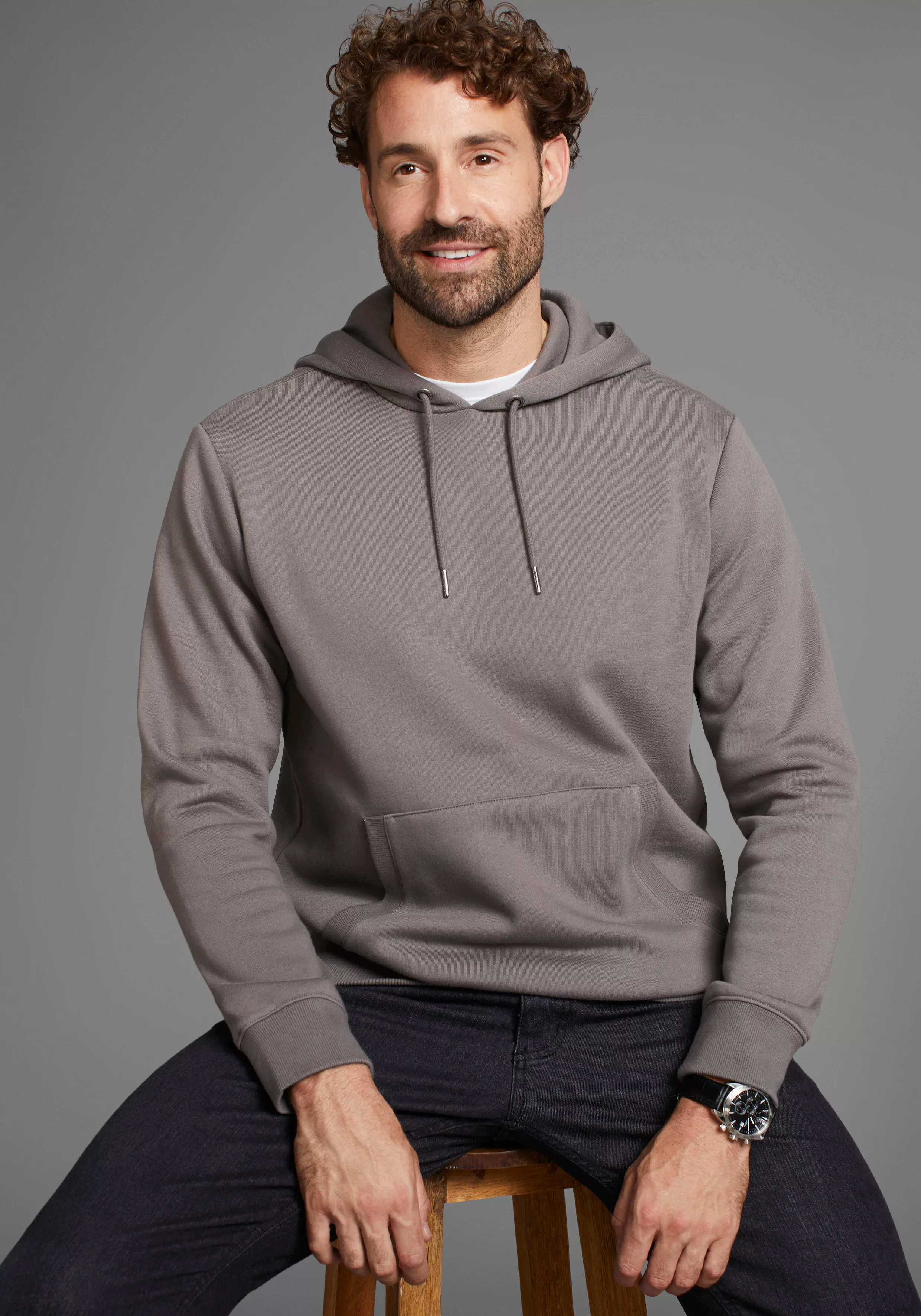 Mans World Kapuzensweatshirt, mit Kämguruhtasche günstig online kaufen