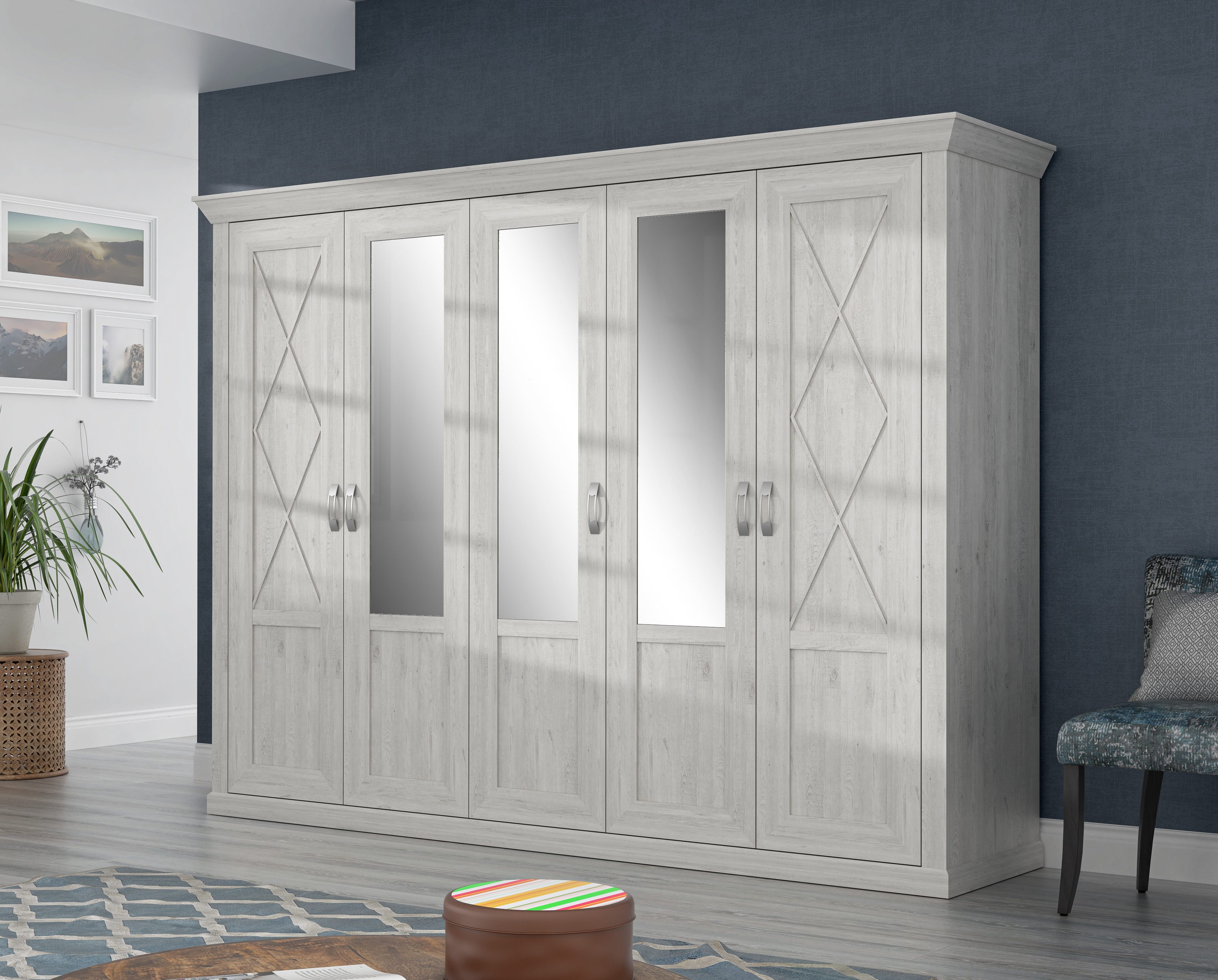 FORTE Drehtürenschrank "Kashmir, Landhausstil, inklusive edlem Passepartout günstig online kaufen