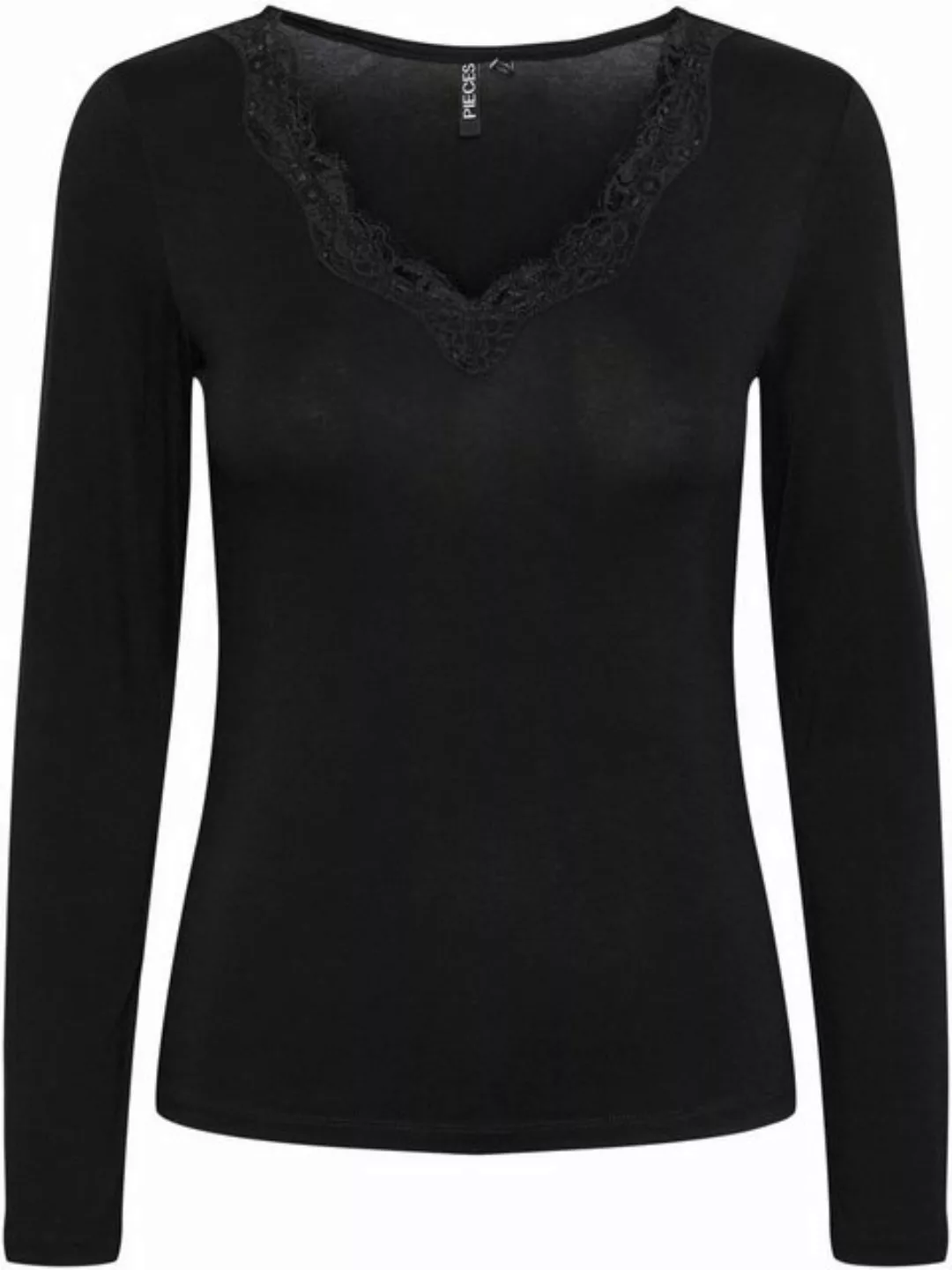 pieces V-Shirt PCBARBERA LS LACE TOP NOOS BC günstig online kaufen