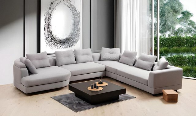 JVmoebel Ecksofa U-Form Wohnzimmer Ecksofa U-Form Modern Design Stil Textil günstig online kaufen