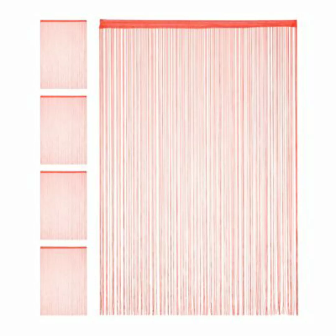 relaxdays 5 x Fadenvorhang rot 145 x 245 cm günstig online kaufen