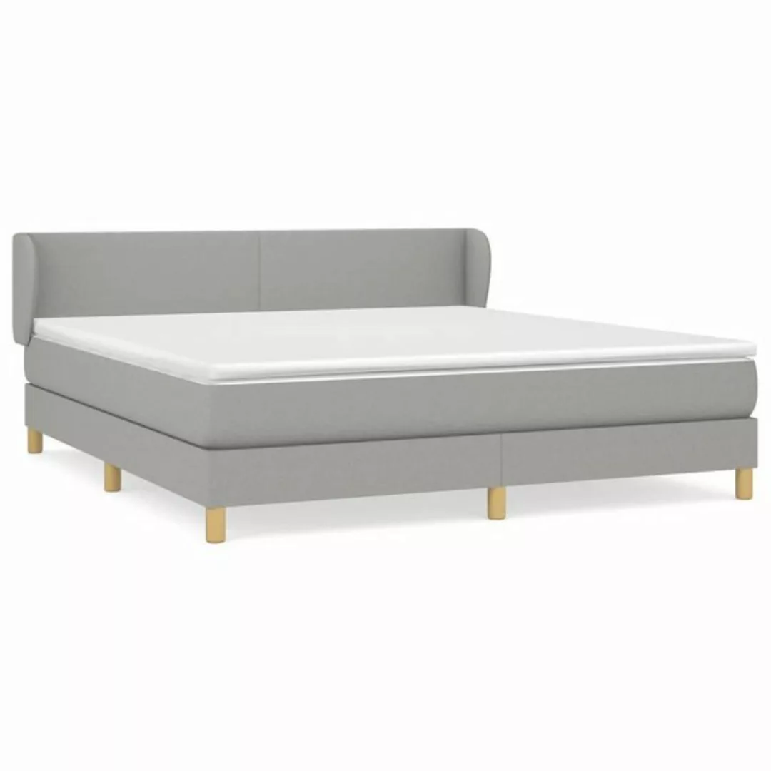 vidaXL Bettgestell Boxspringbett mit Matratze Hellgrau 160x200 cm Stoff Bet günstig online kaufen