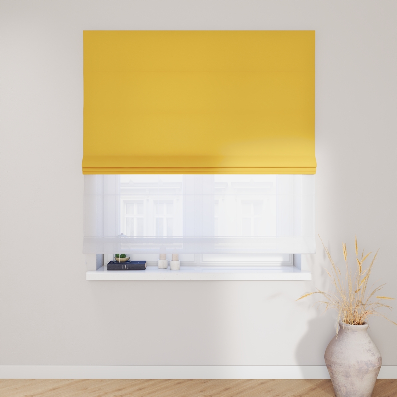Dekoria Doppelraffrollo Duo, gelb, 120 x 150 cm günstig online kaufen