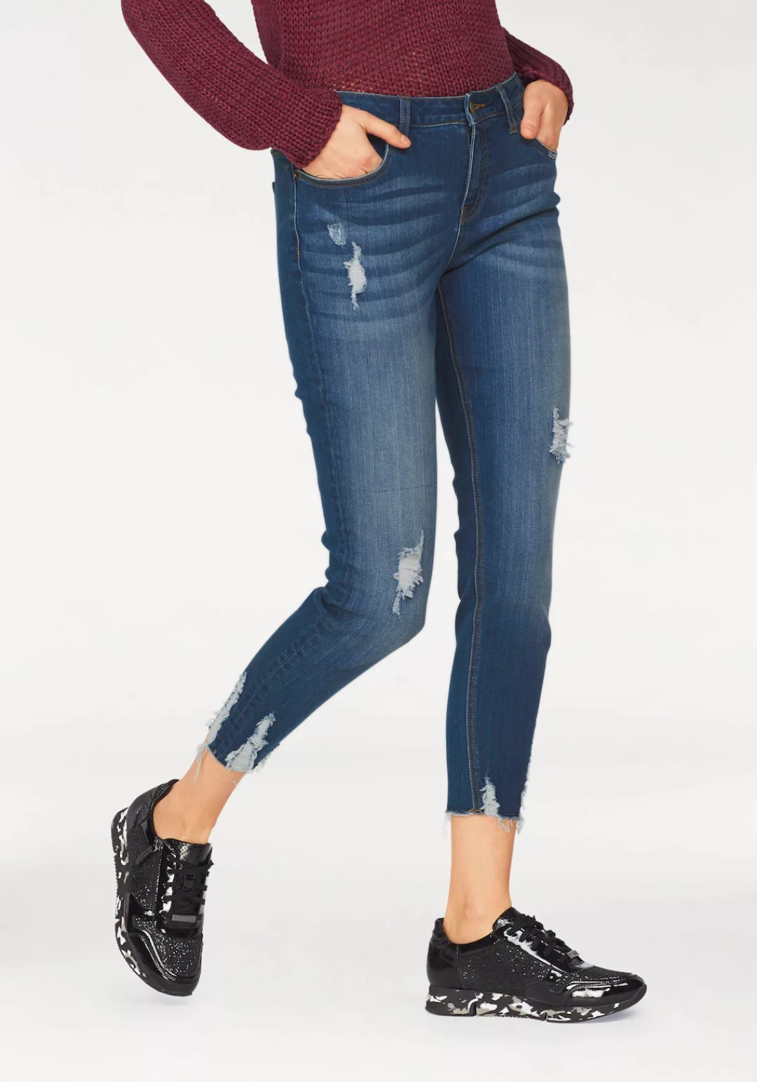 Aniston CASUAL Skinny-fit-Jeans mit Destroyed-Effekt günstig online kaufen