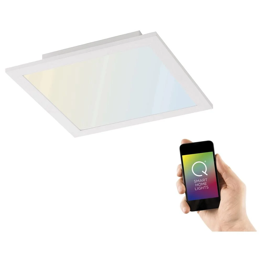 Q-Smart LED Deckenleuchte Q-Flag in Weiß tunable white 450 x 450 mm inkl. F günstig online kaufen