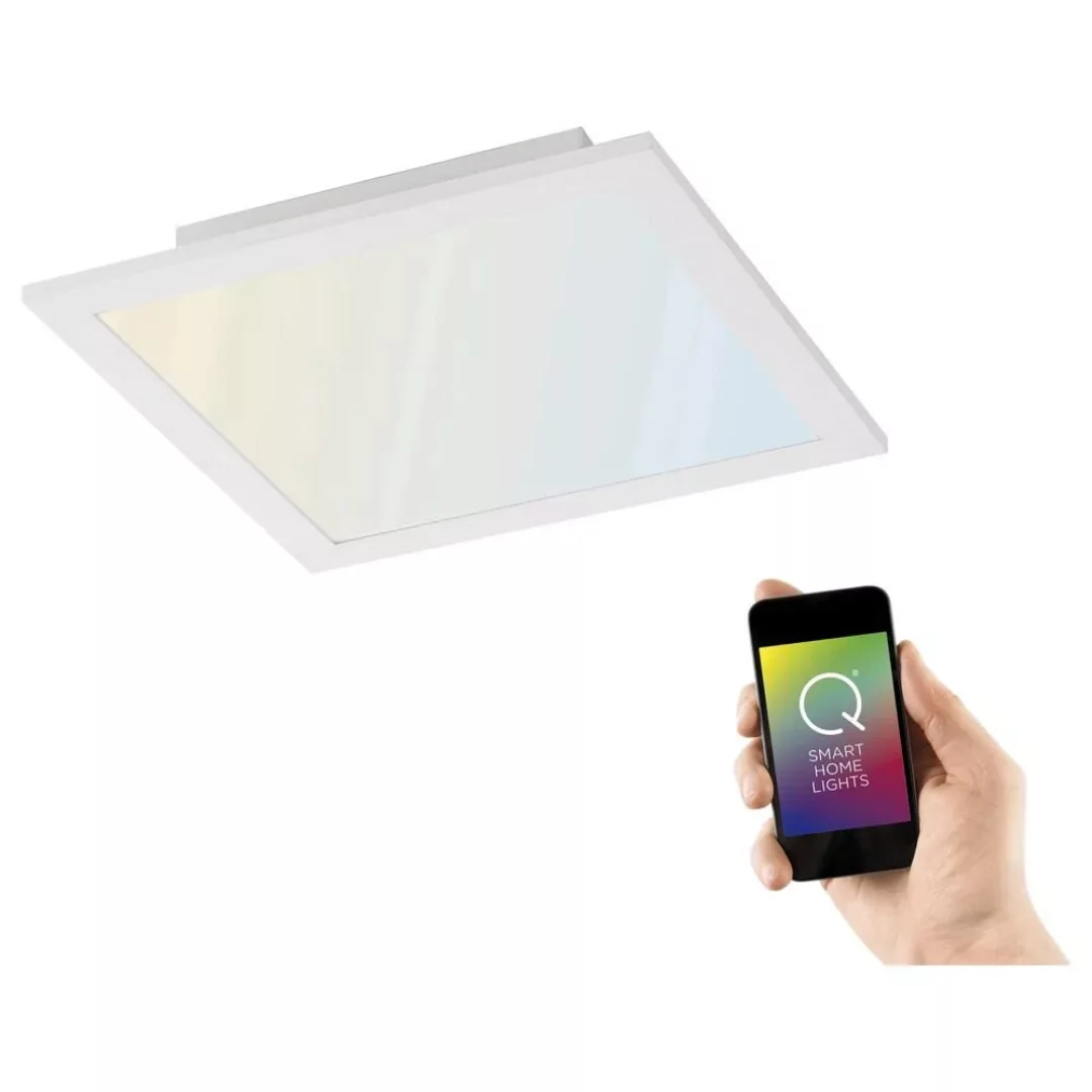 Q-Smart LED Deckenleuchte Q-Flag in Weiß tunable white 300 x 300 mm inkl. F günstig online kaufen