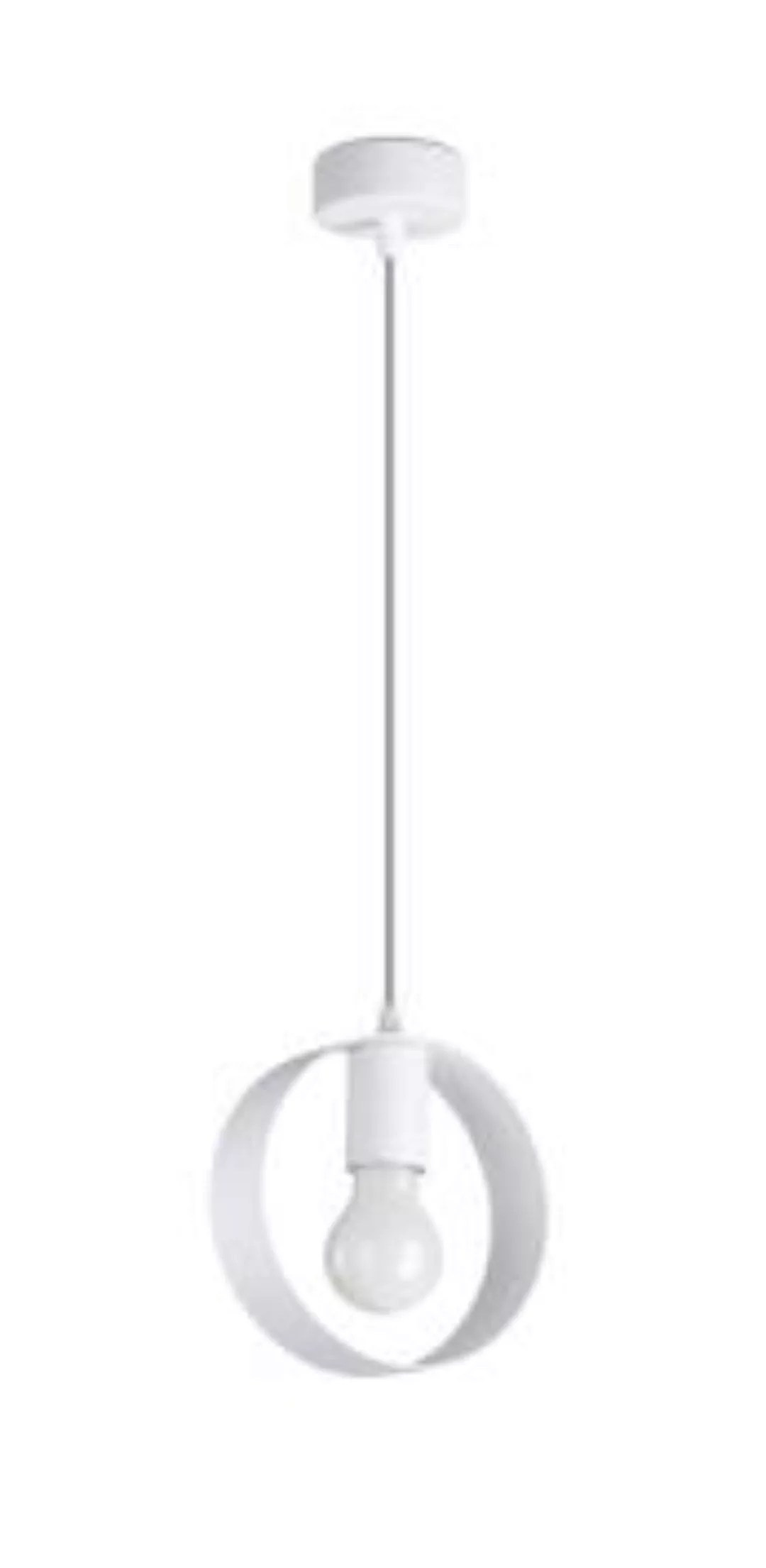Hängelampe Modern rund Ø 18 cm Metall Weiß E27 HIAS günstig online kaufen