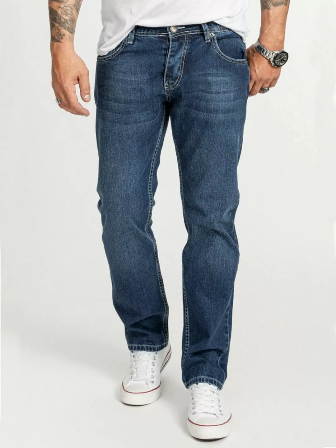 Rock Creek Regular-fit-Jeans Herren Jeans Stonewashed Blau RC-2402 günstig online kaufen