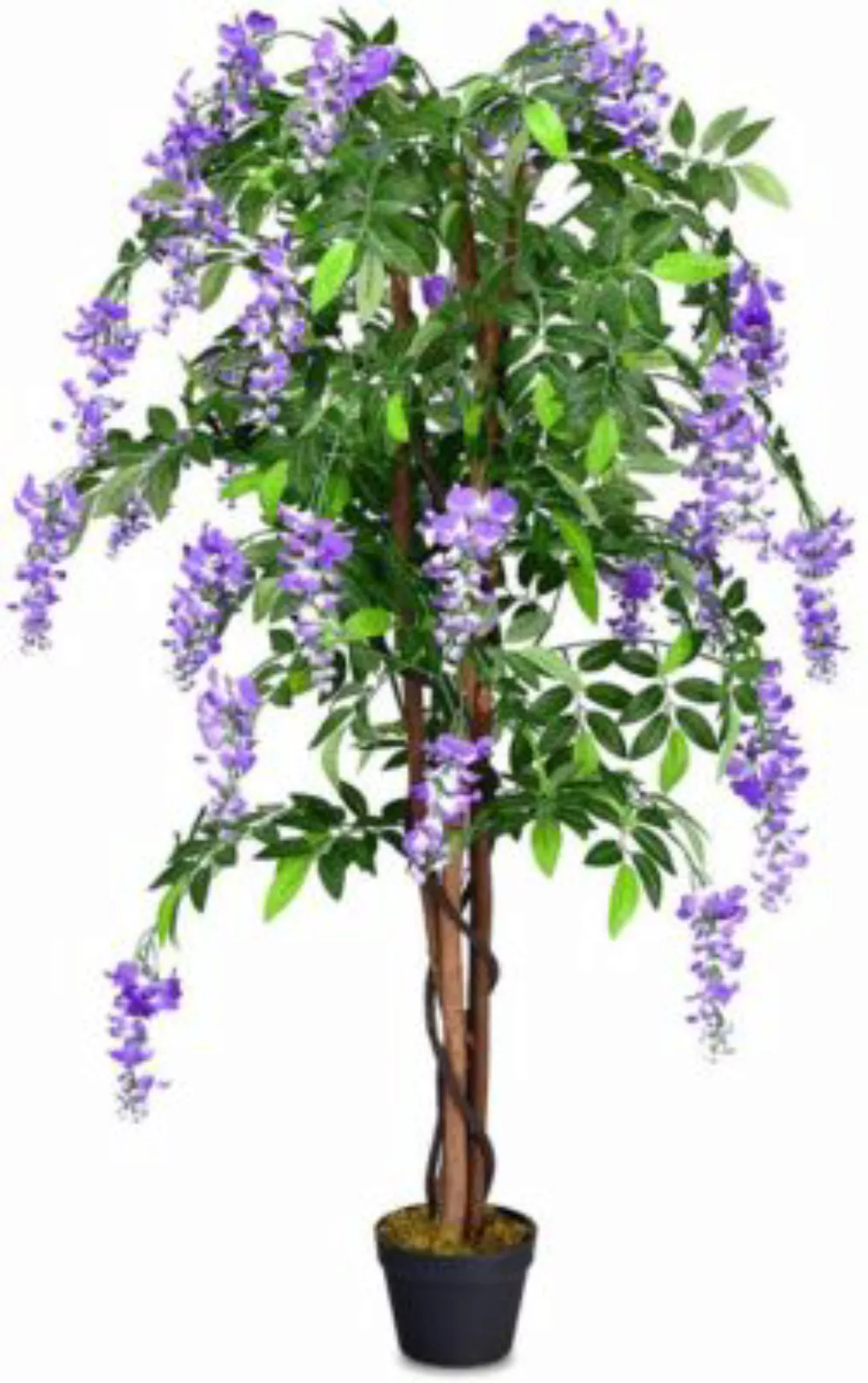 COSTWAY® Kunstpflanze 150 cm Kunstbaum mit Blueten lila günstig online kaufen