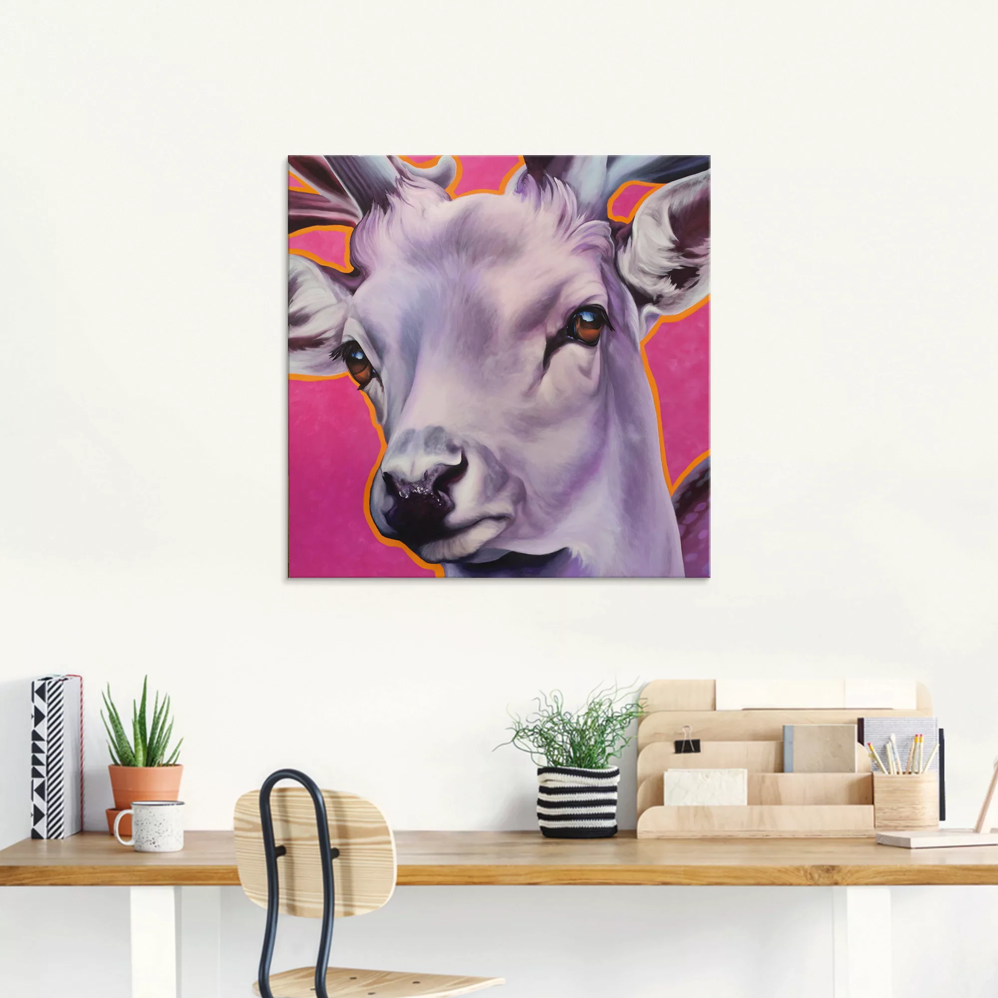 Artland Glasbild "Hirsch pink", Wildtiere, (1 St.), in verschiedenen Größen günstig online kaufen