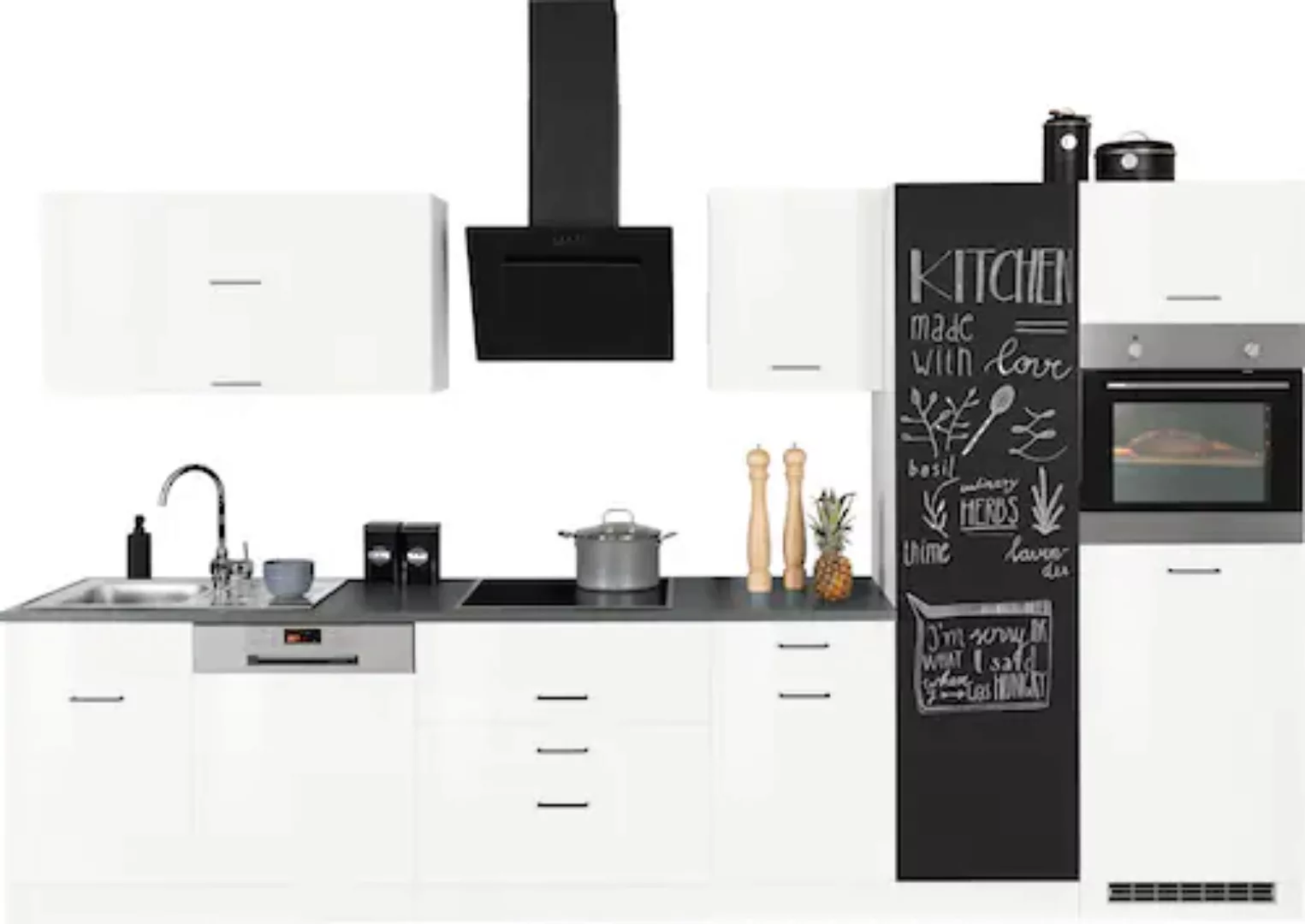 HELD MÖBEL Küchenzeile »Trier«, mit E-Geräten, Breite 350 cm günstig online kaufen