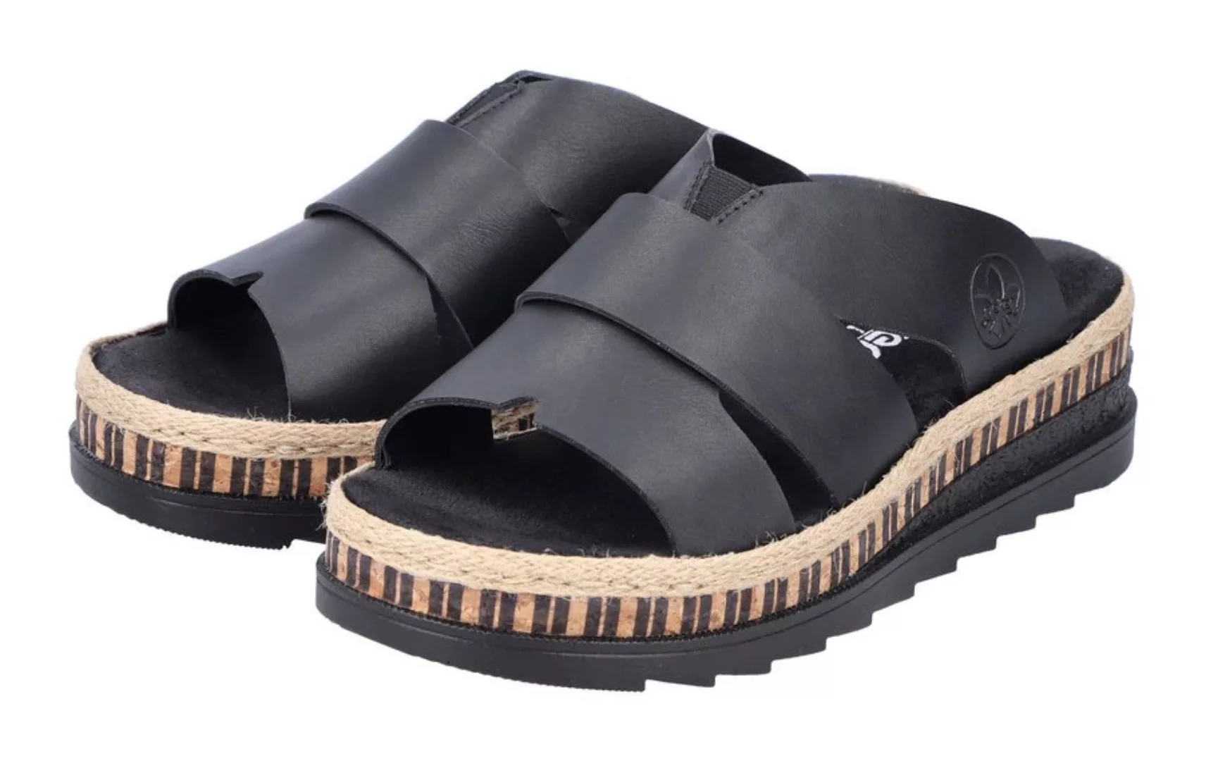 Rieker Pantolette, Keilabsatz, Sommerschuh, Schlappen mit Juteumrahmung günstig online kaufen