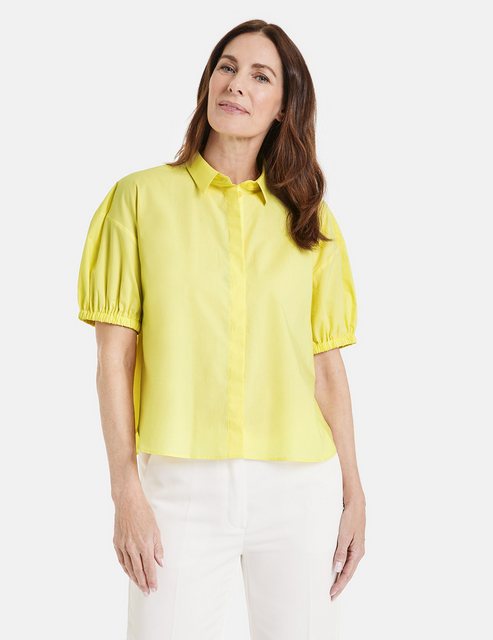 GERRY WEBER Klassische Bluse Baumwollbluse mit elastischem Ärmelsaum günstig online kaufen