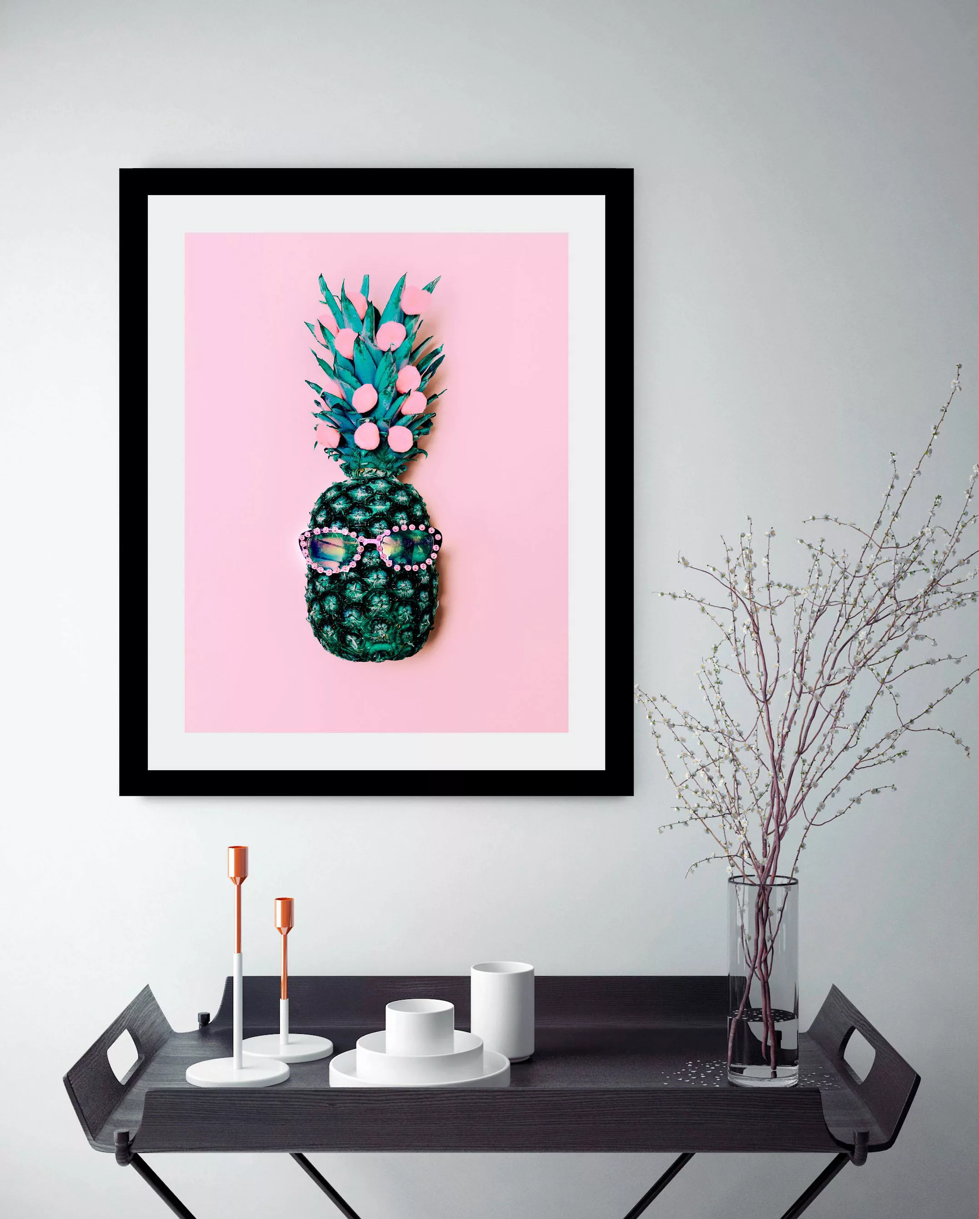 queence Bild »Ananas«, in 3 Größen, gerahmt günstig online kaufen